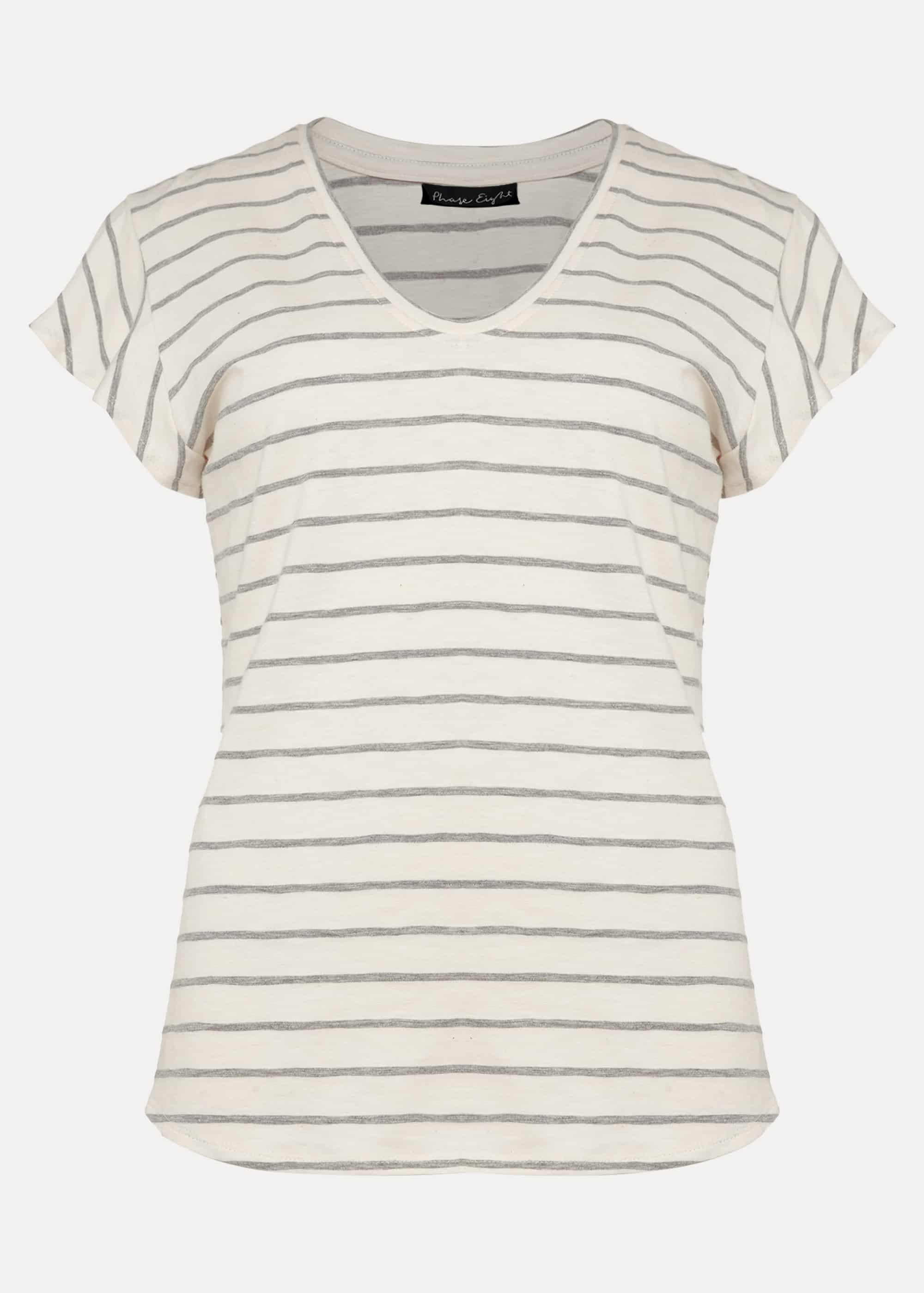 Sido Stripe Frill Sleeve Top