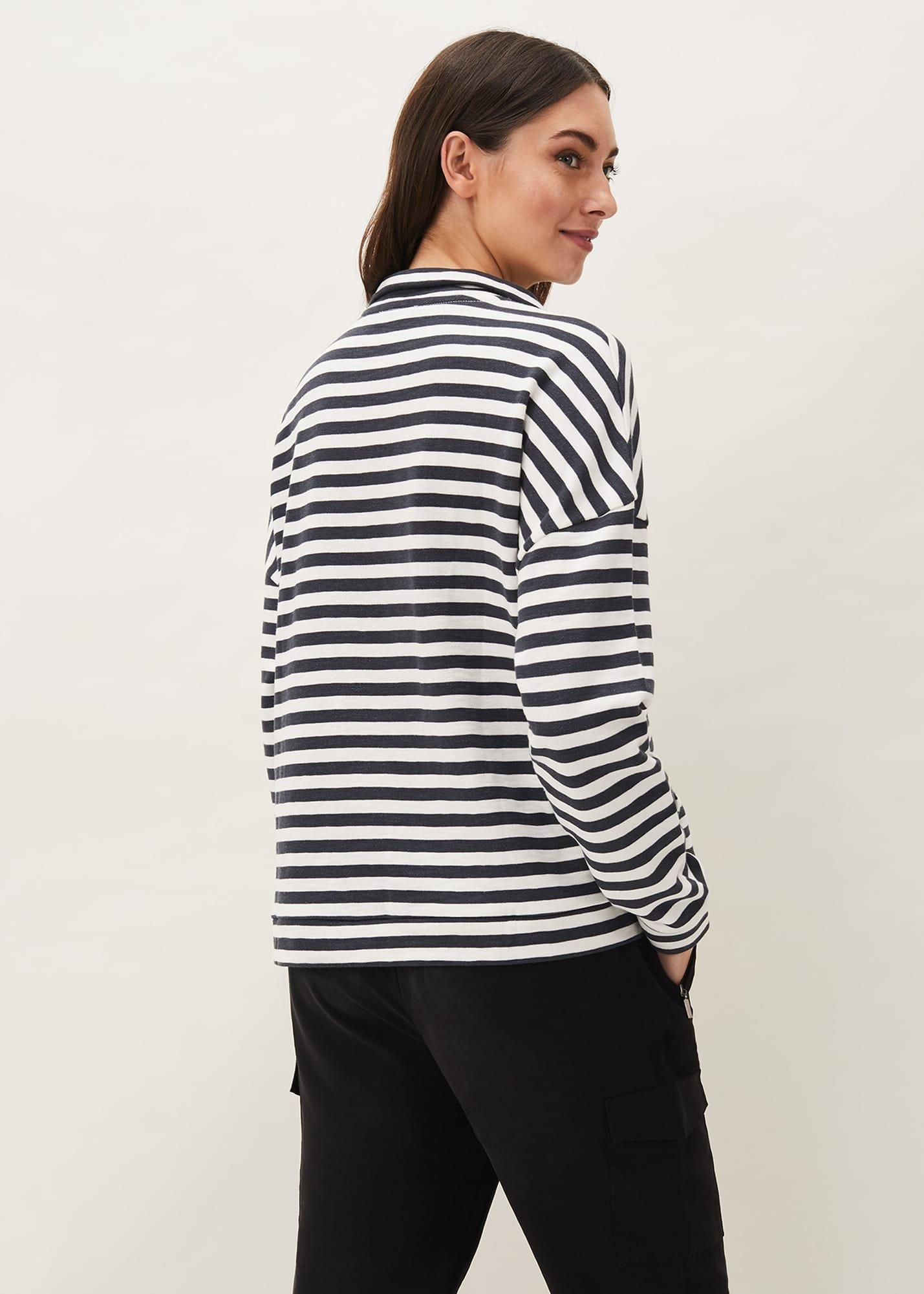 Leah Stripe Funnel Neck Top