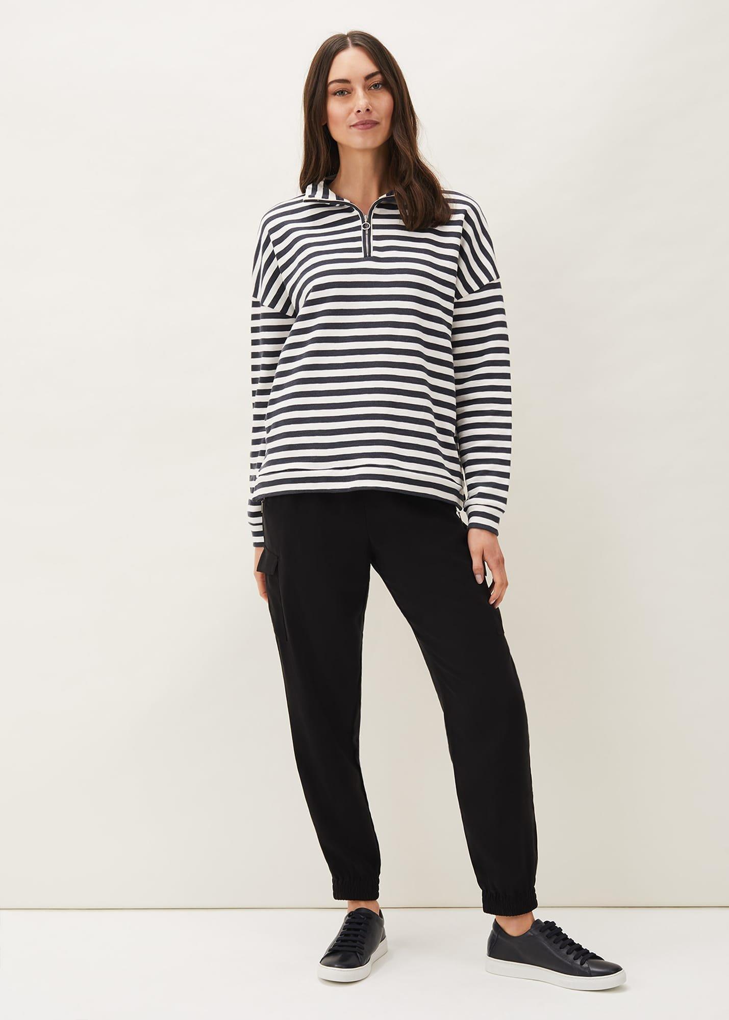 Leah Stripe Funnel Neck Top
