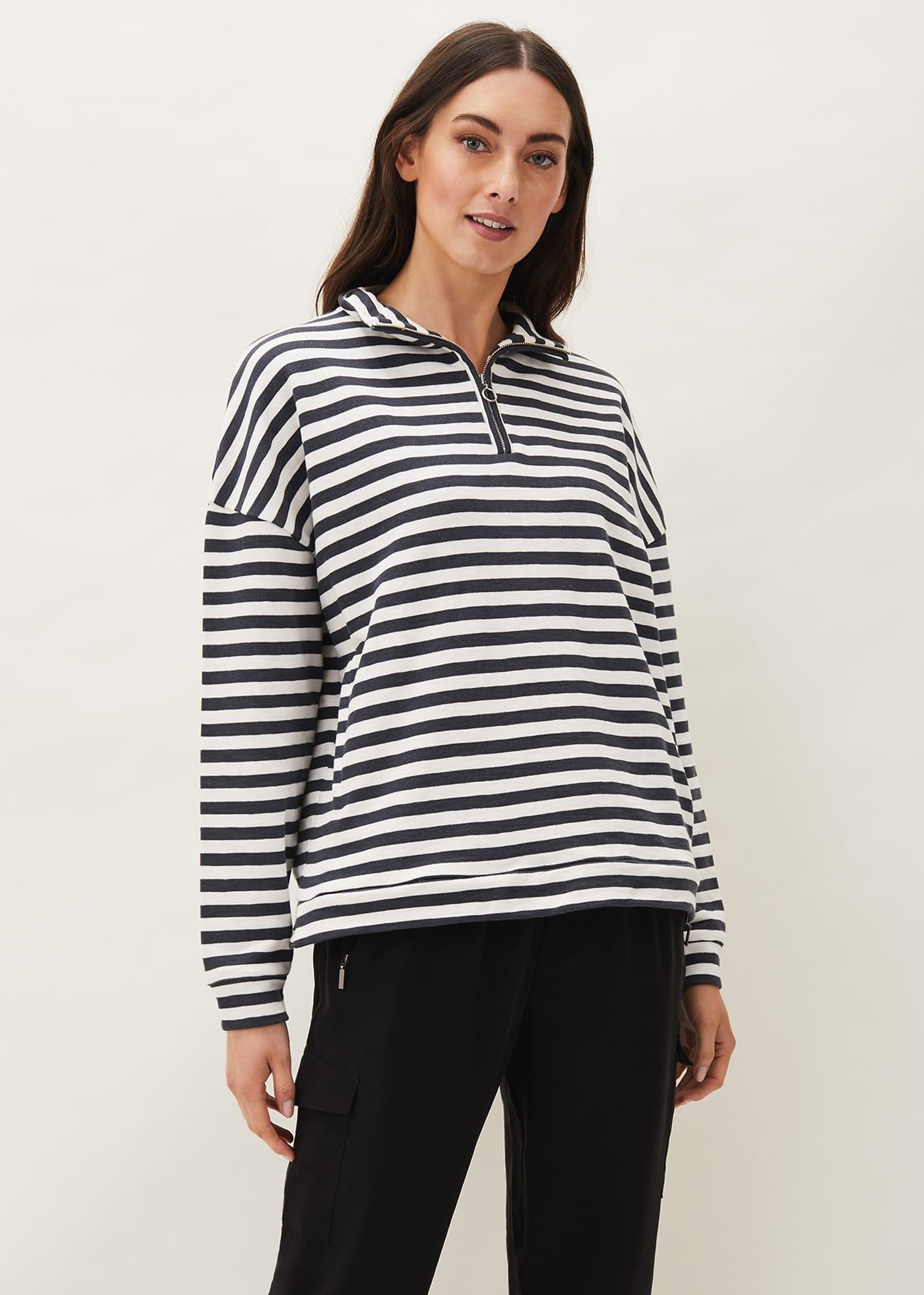 Leah Stripe Funnel Neck Top
