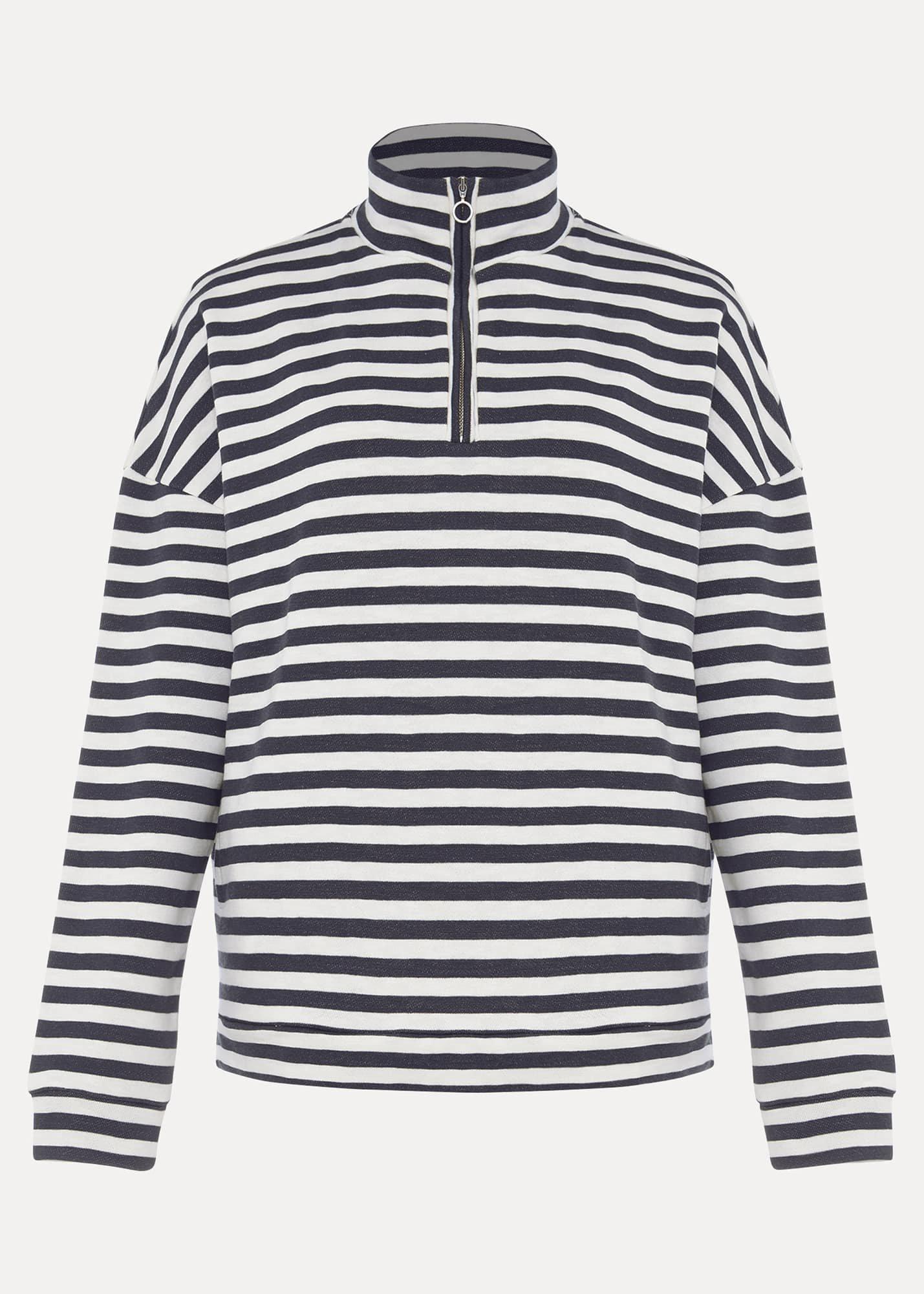 Leah Stripe Funnel Neck Top