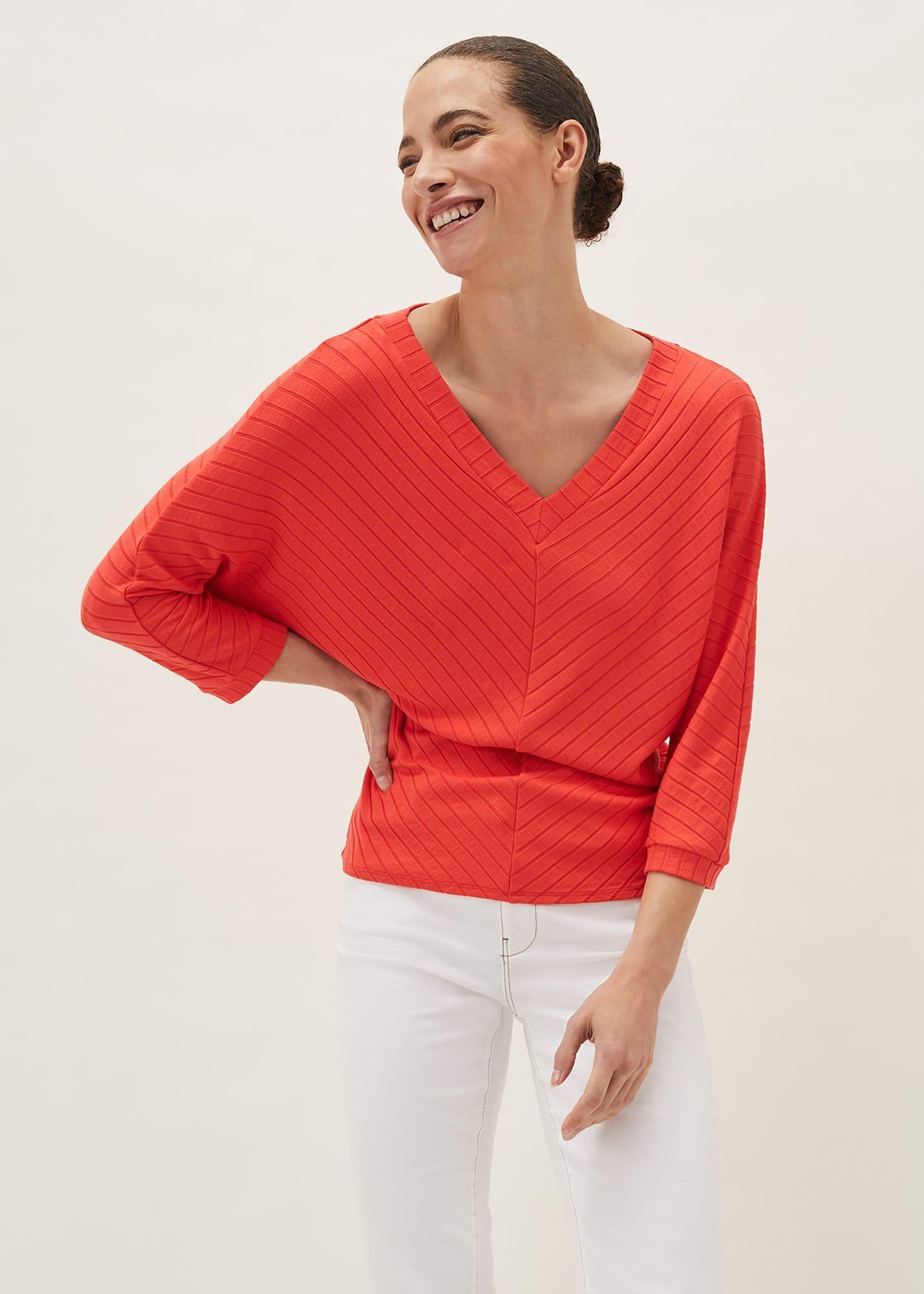 Ana V-Neck Ribbed Top