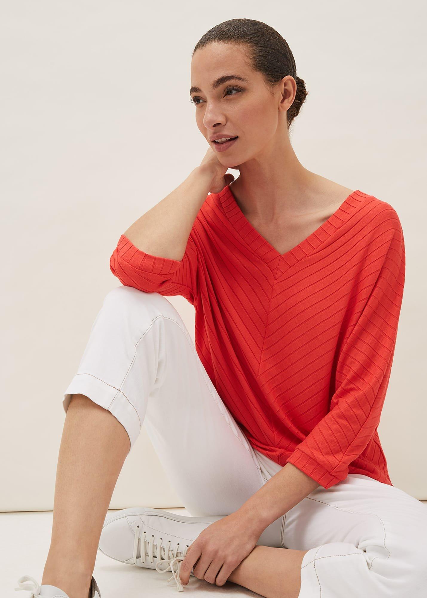 Ana V-Neck Ribbed Top