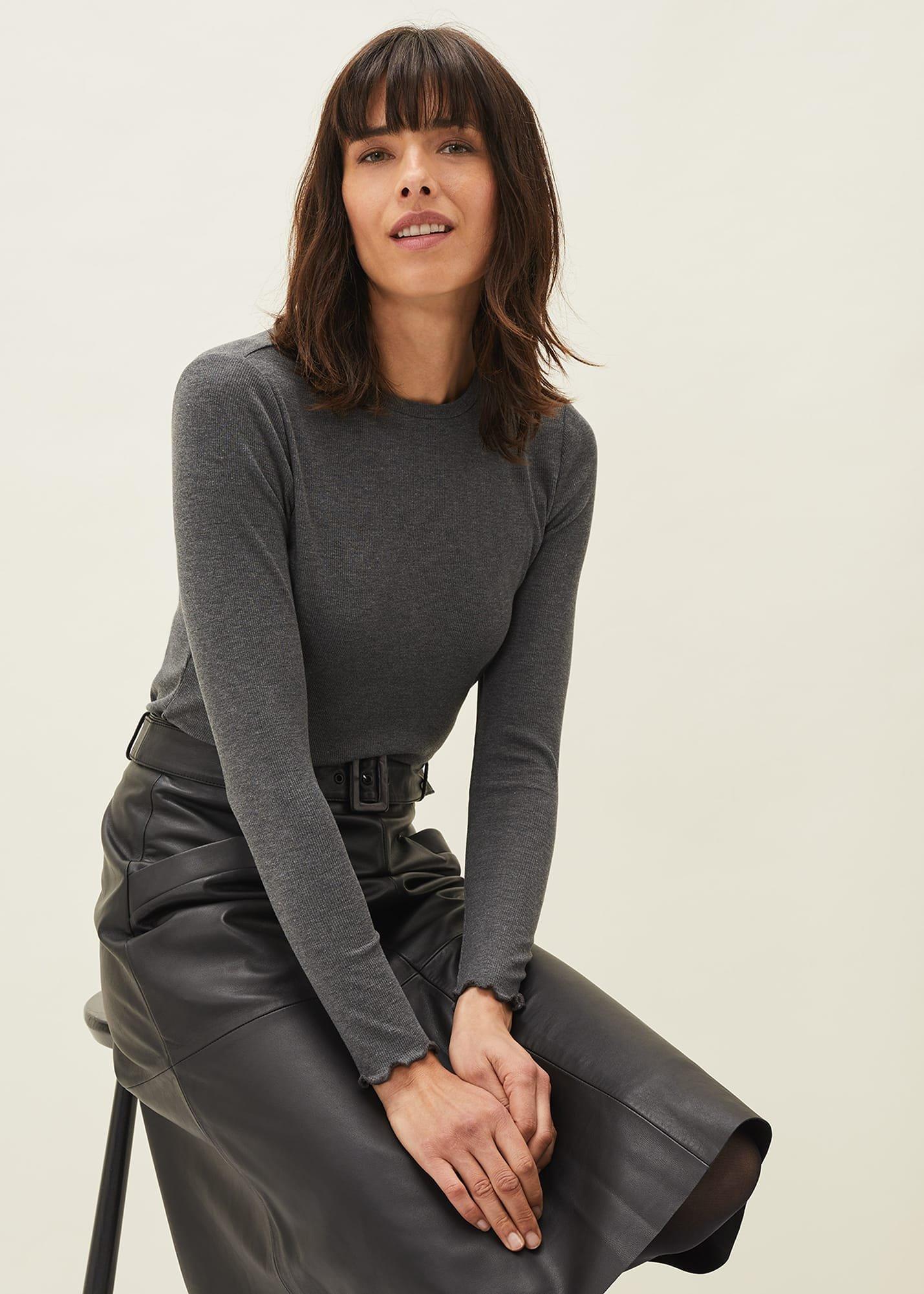Cally Ribbed Jersey Top