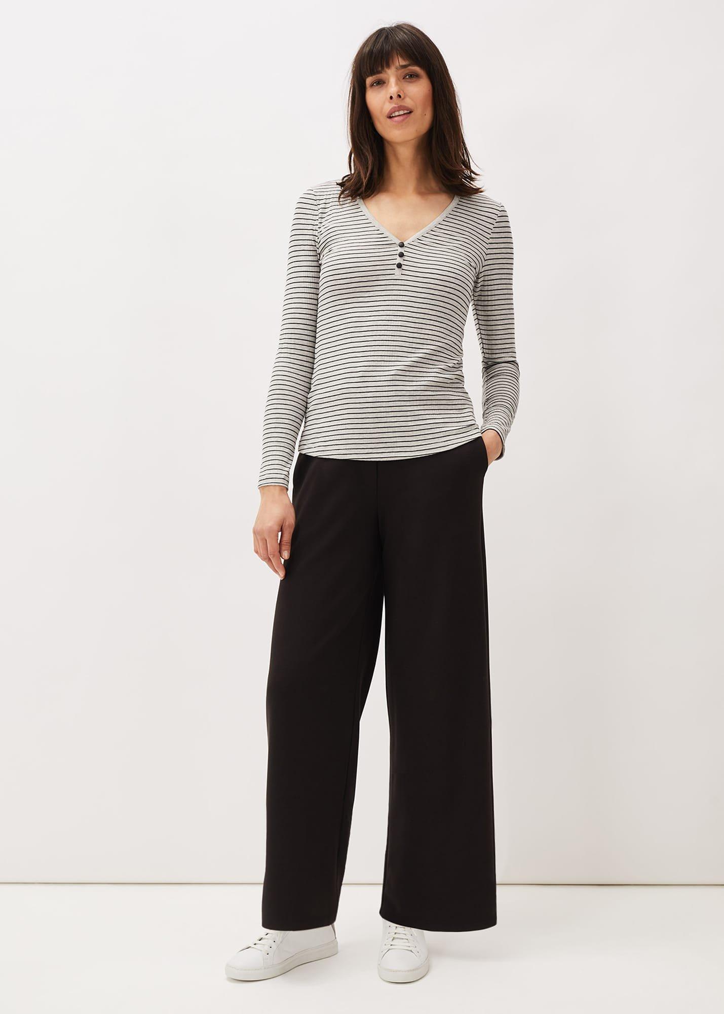 Siona Stripe Ribbed Jersey Top