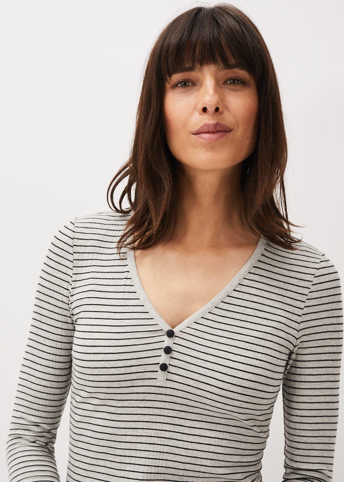 Siona Stripe Ribbed Jersey Top