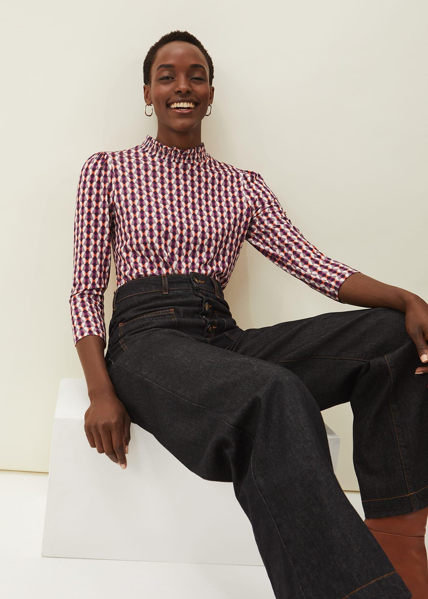 Elizza Geometric Print Top