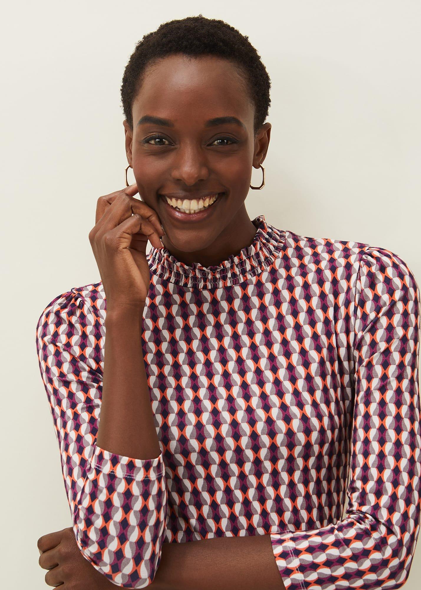 Elizza Geometric Print Top