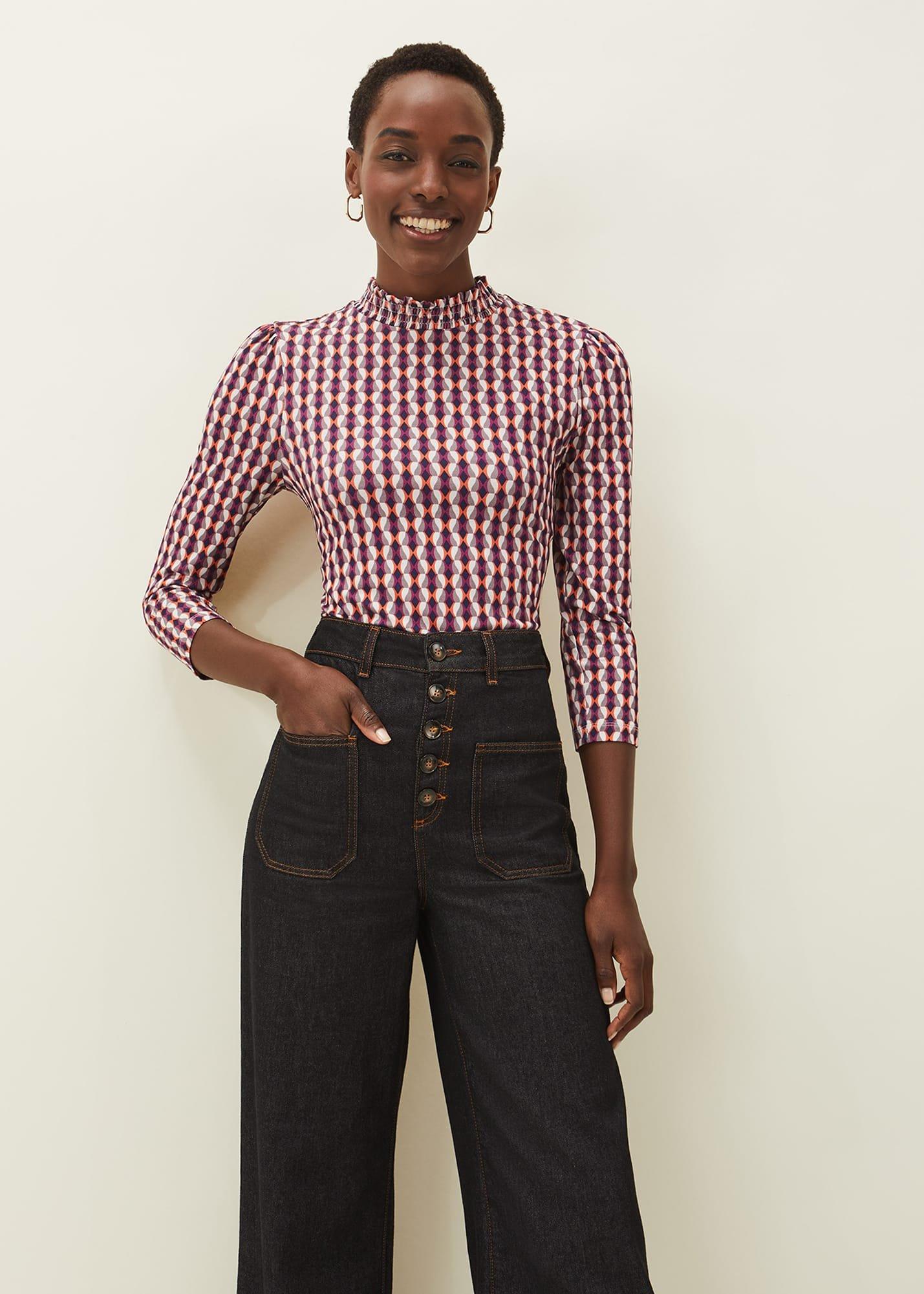 Elizza Geometric Print Top