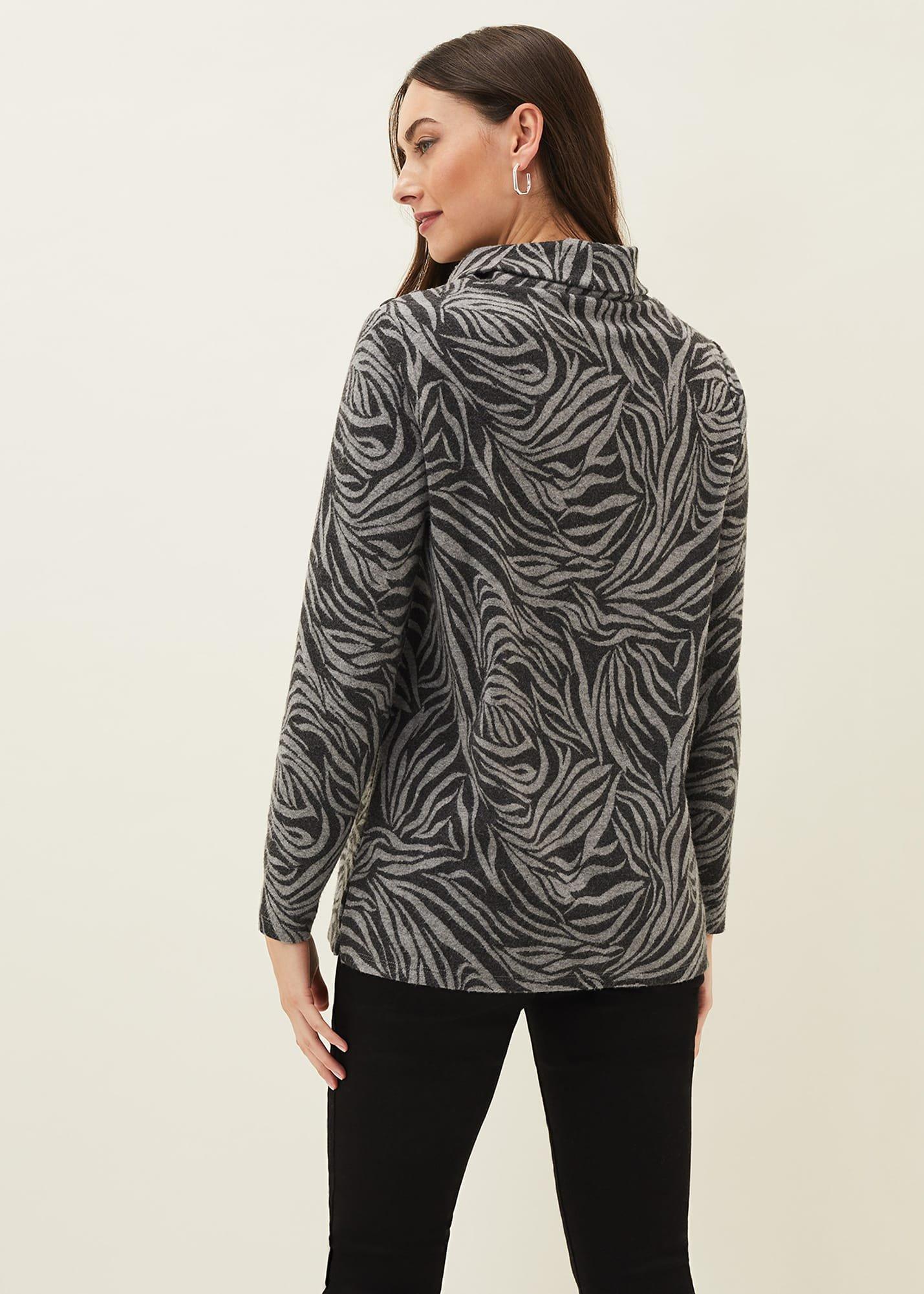 Nerissa Animal Print Roll Neck Top