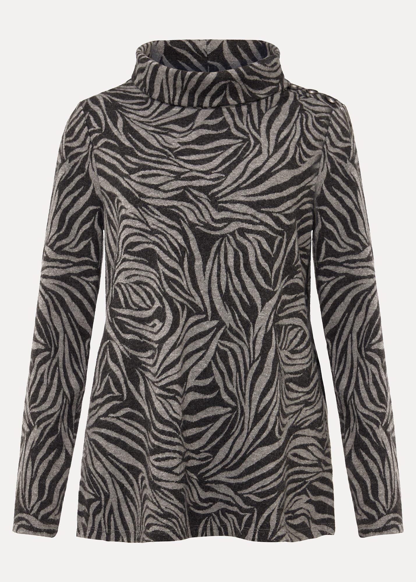 Nerissa Animal Print Roll Neck Top