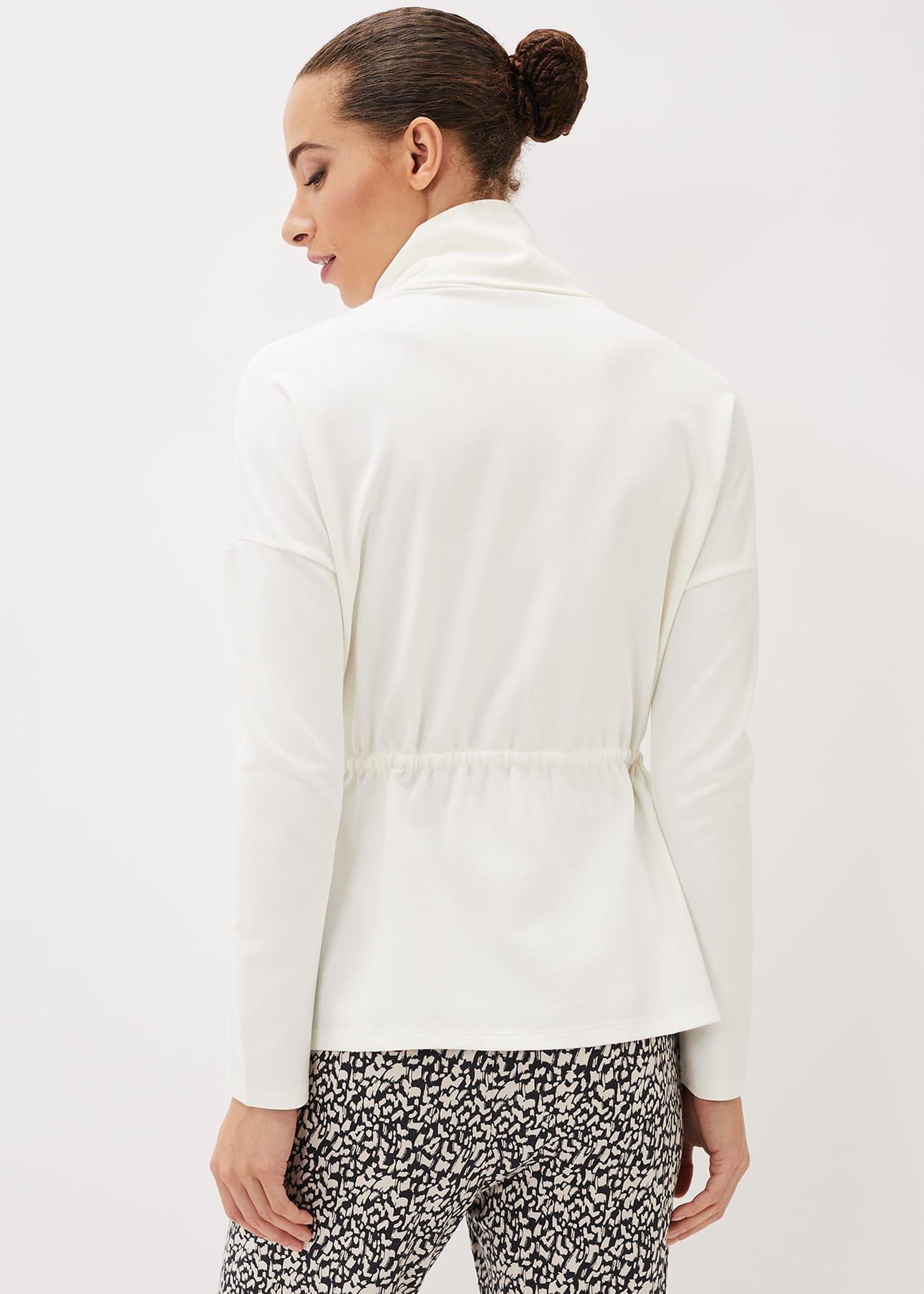 Cathi Ruched Waist Funnel Neck Sweatshirt