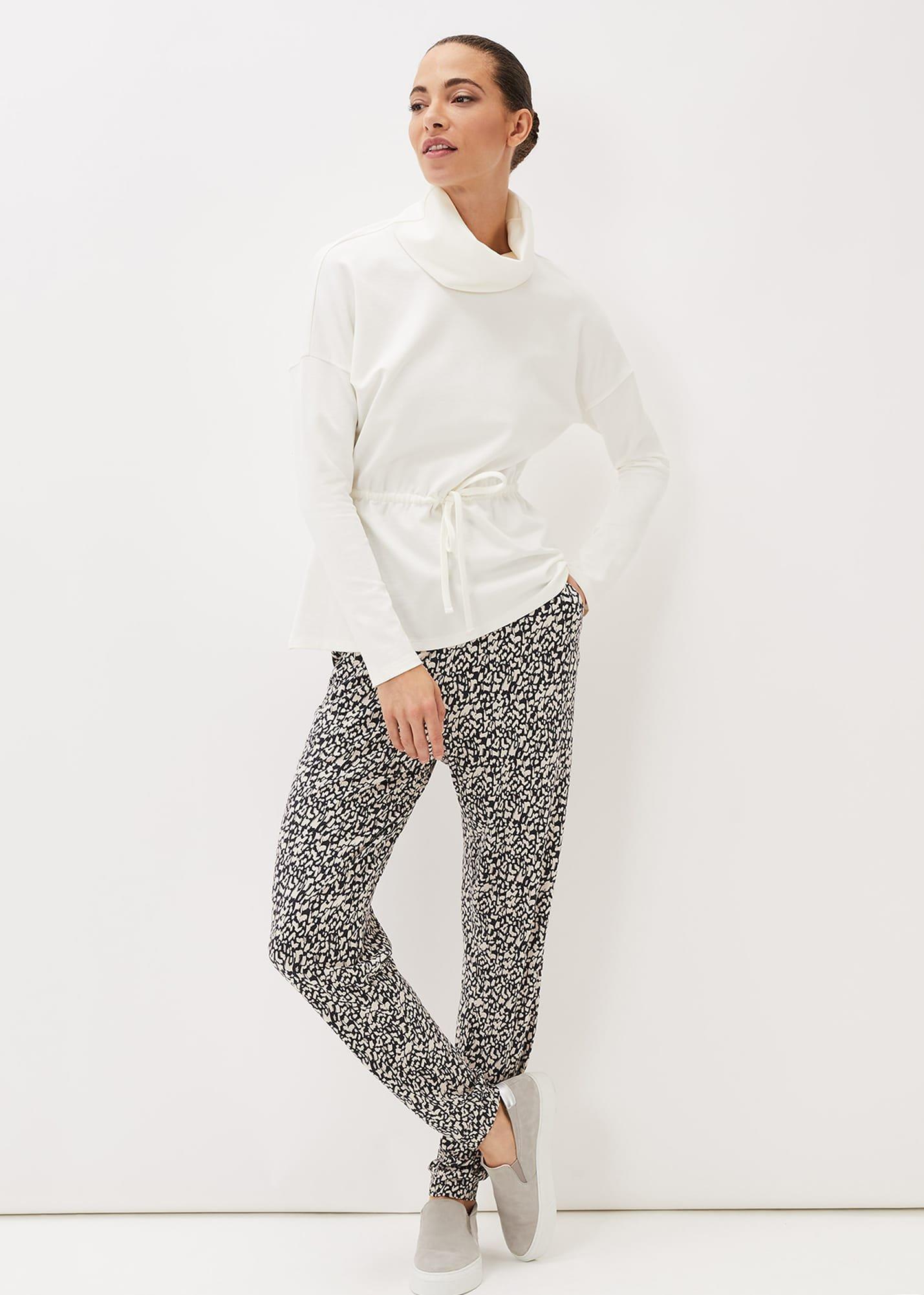 Cathi Ruched Waist Funnel Neck Sweatshirt