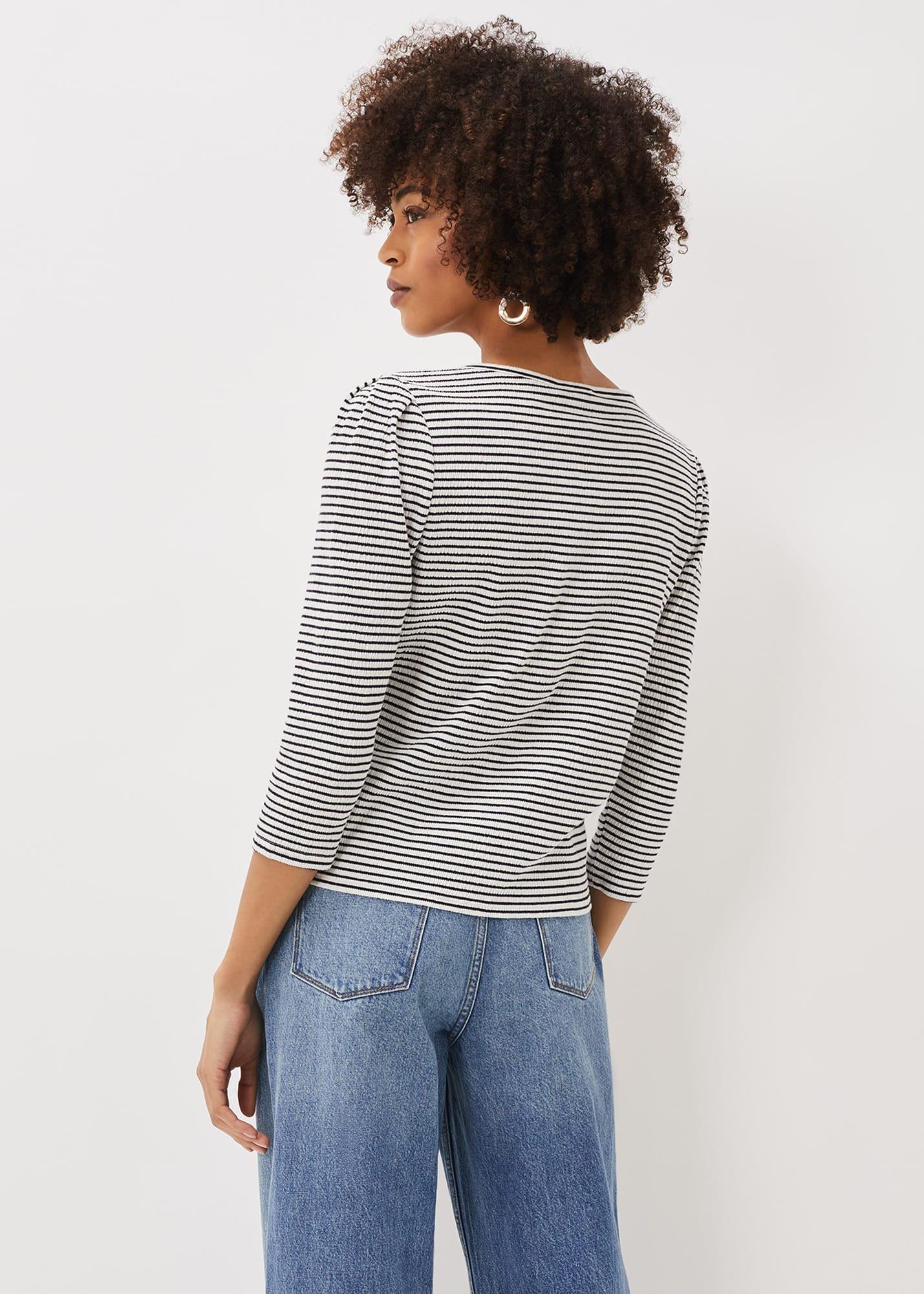 Zalika Stripe Tie Front Top