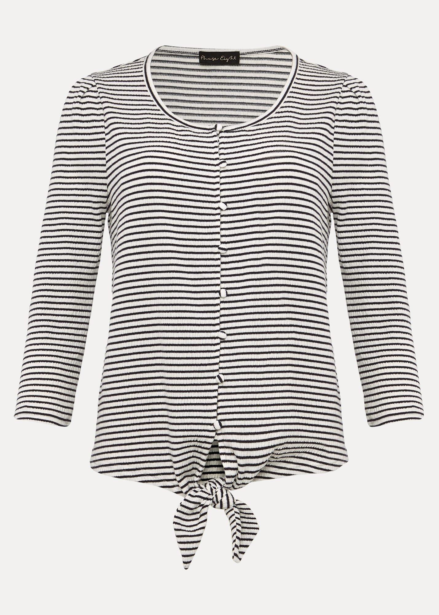 Zalika Stripe Tie Front Top