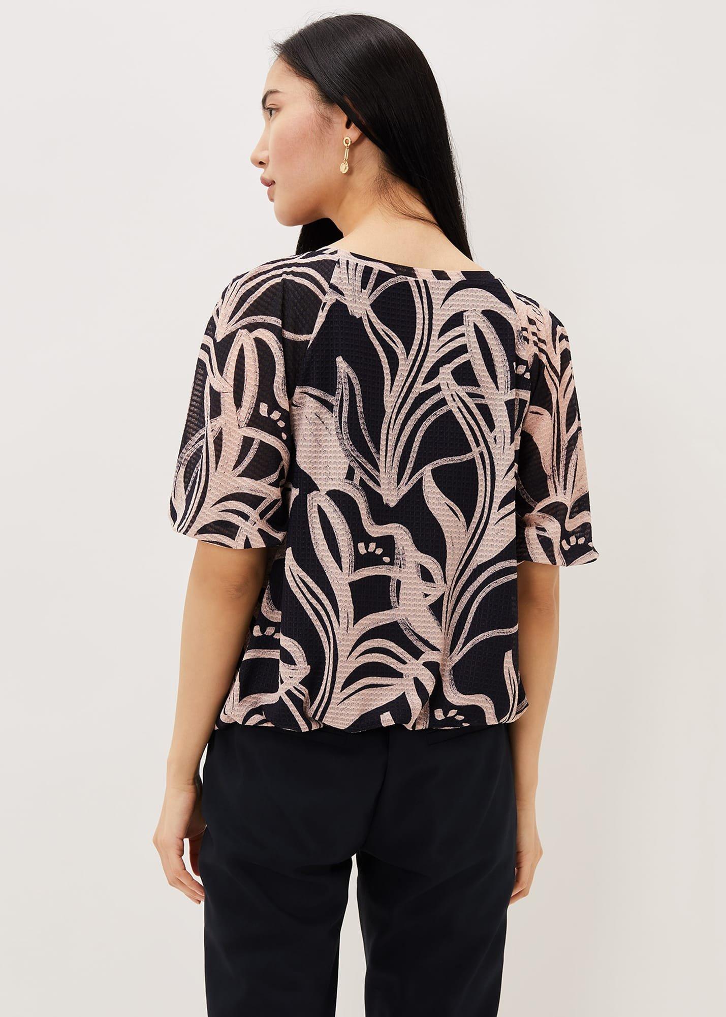 Meda Print Balloon Sleeve Top