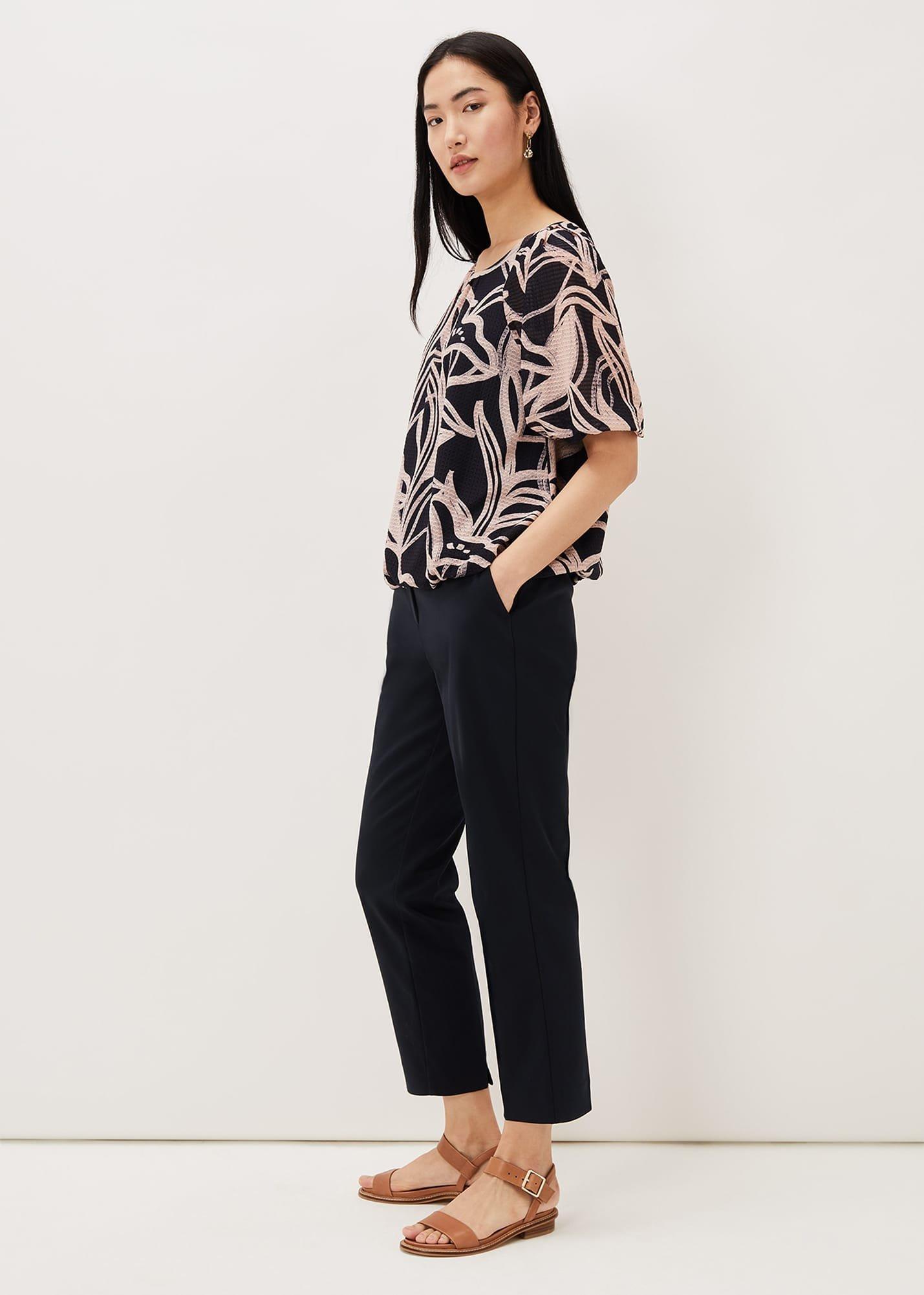 Meda Print Balloon Sleeve Top