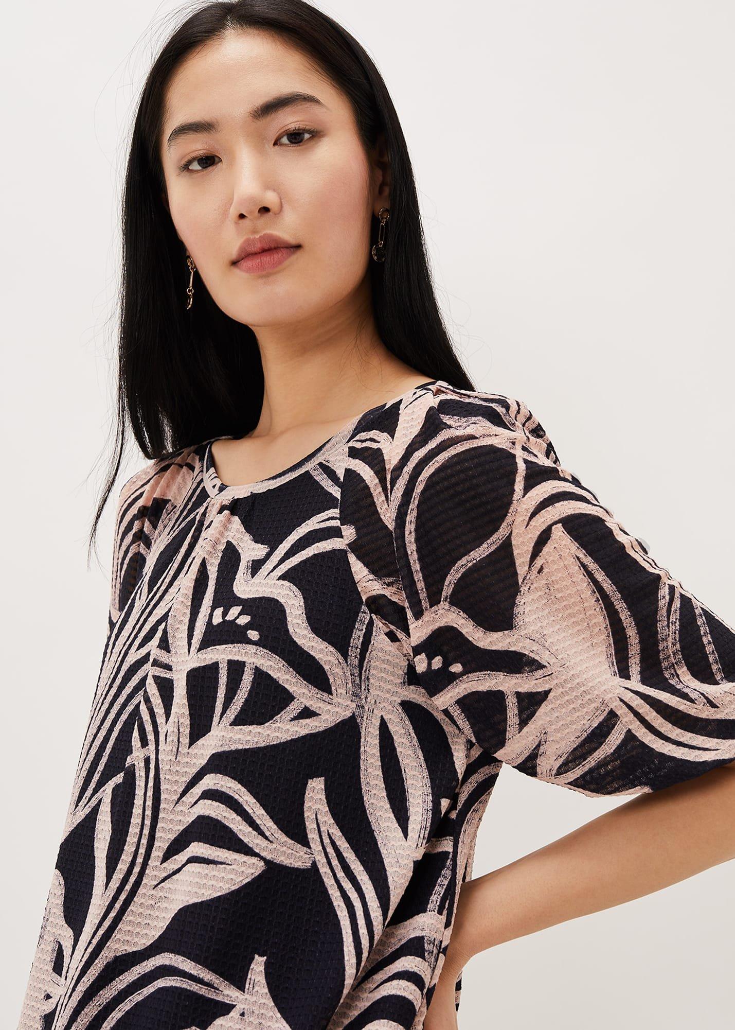 Meda Print Balloon Sleeve Top