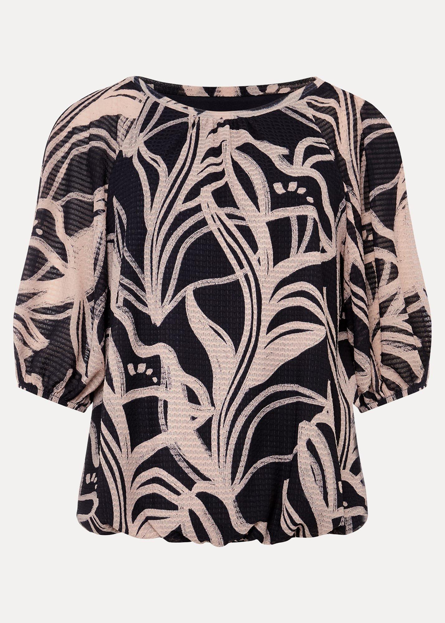 Meda Print Balloon Sleeve Top
