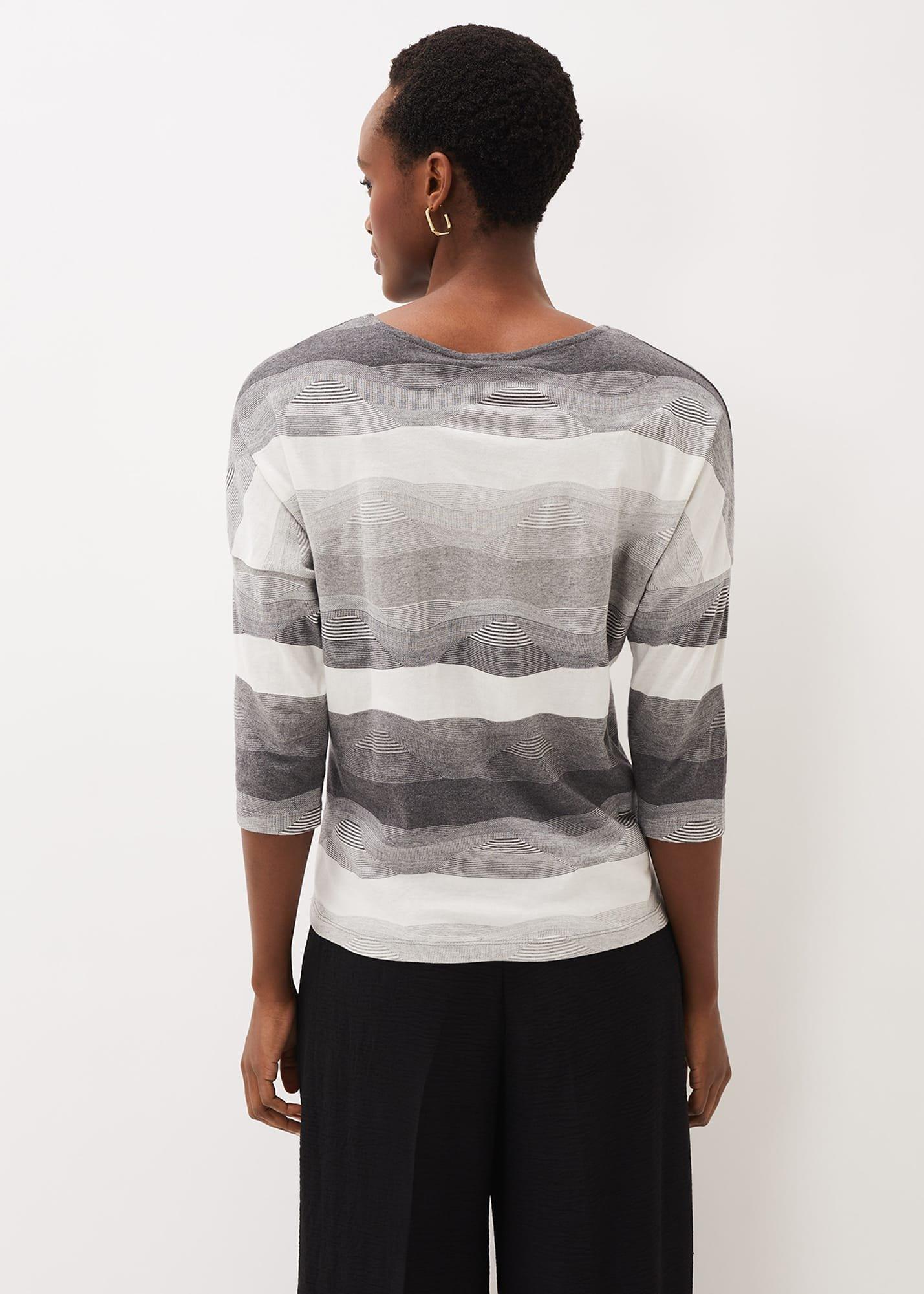 Jacquard Wave Print Jersey Top