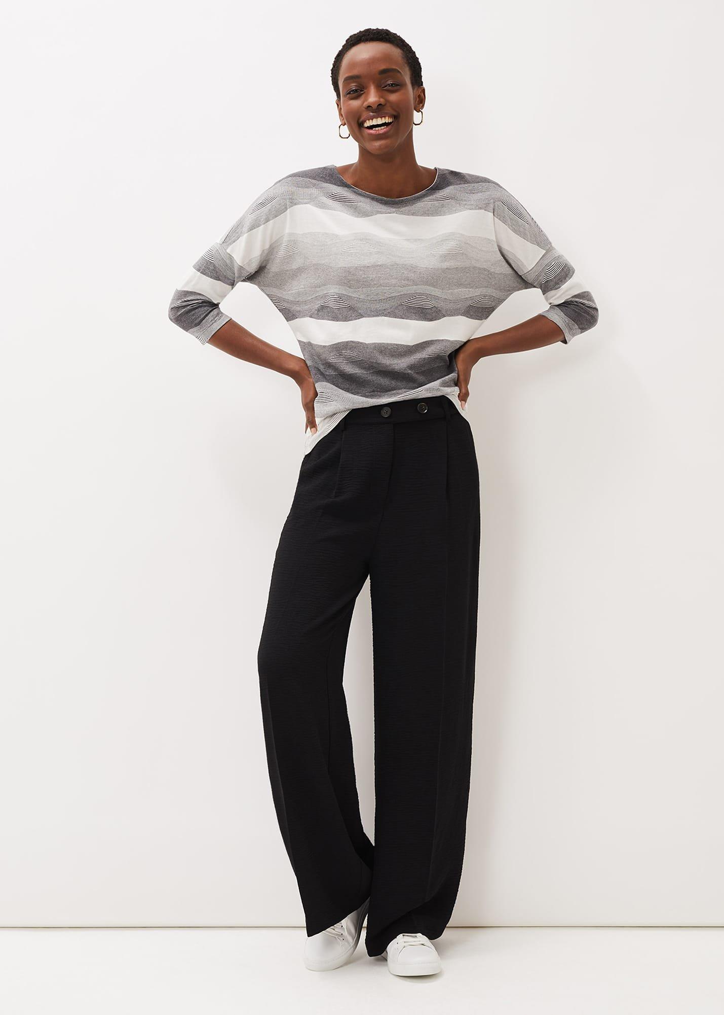 Jacquard Wave Print Jersey Top