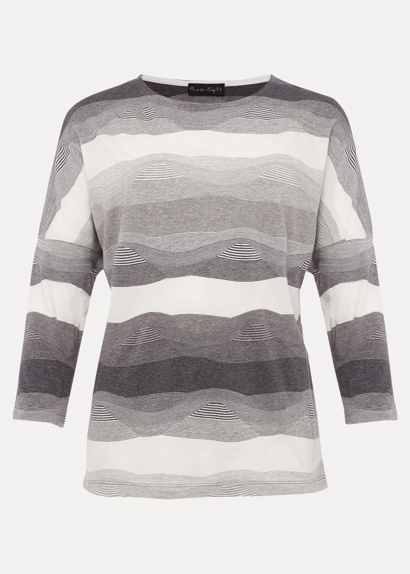 Jacquard Wave Print Jersey Top