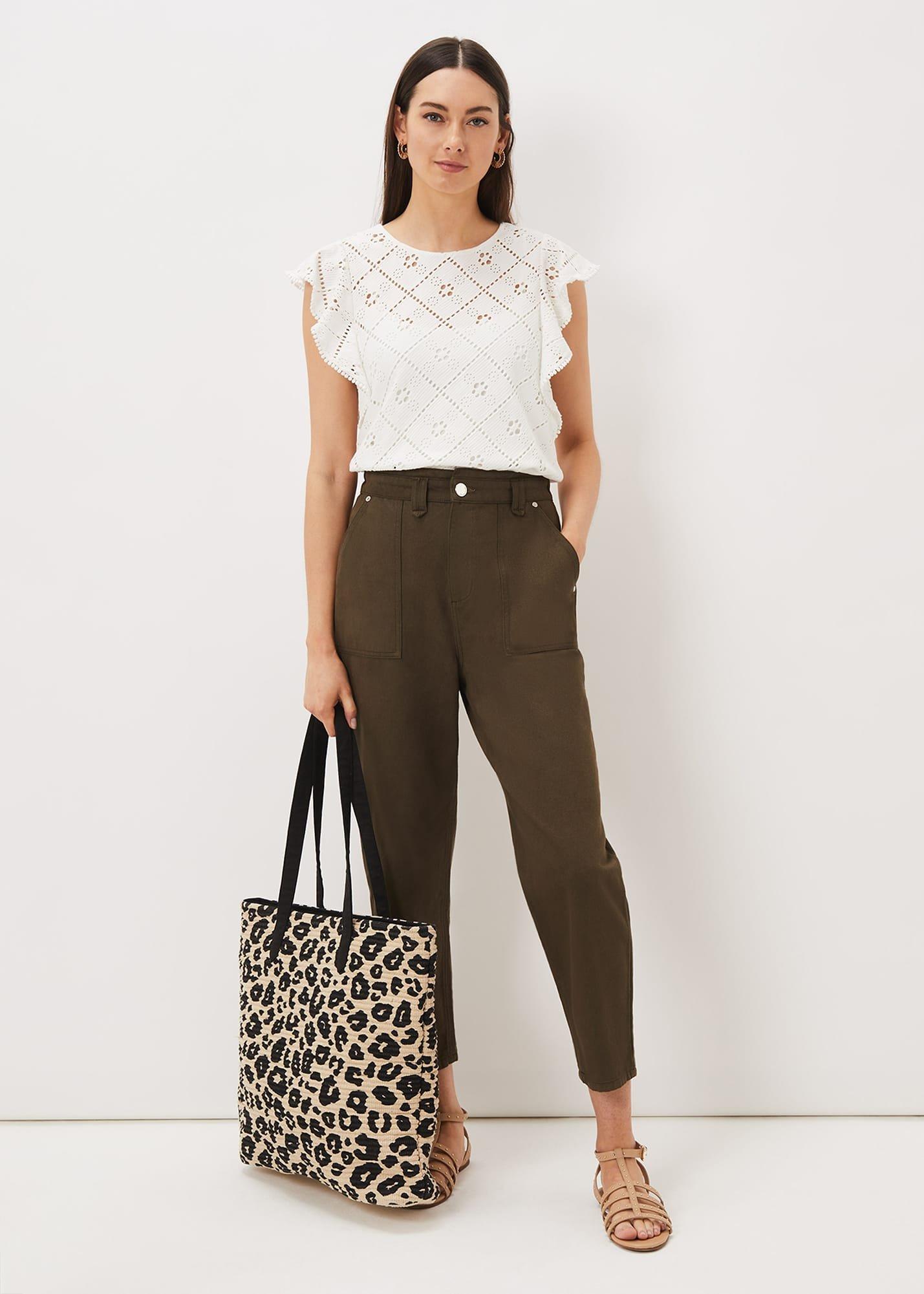 Guilana Cotton Frill Sleeve Lace Top