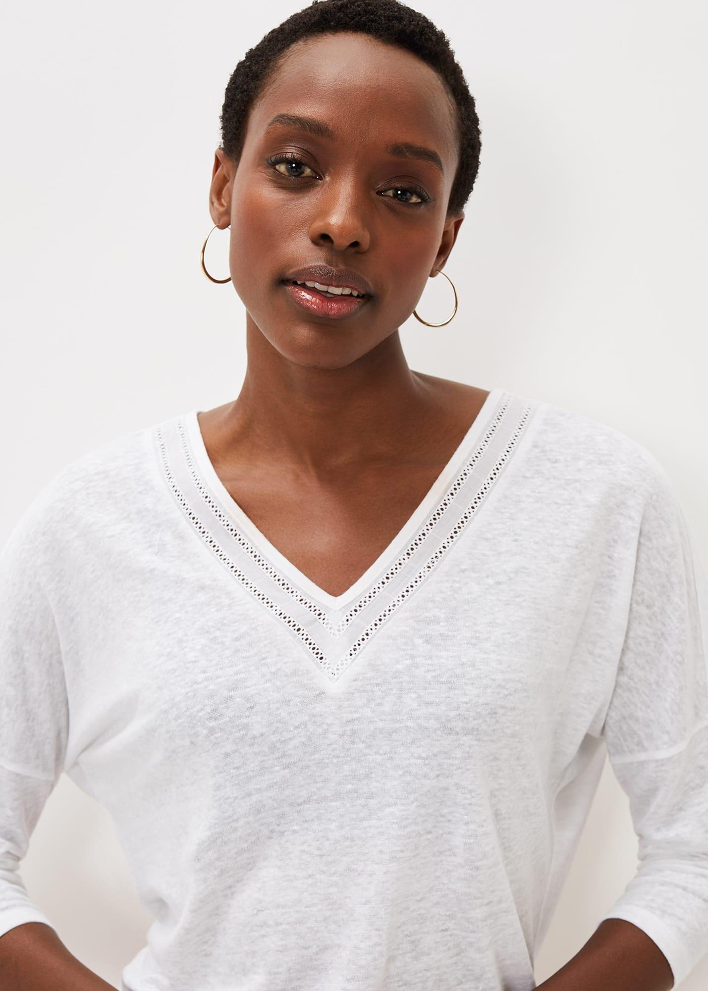 Kaitlyn V Neck Linen Top