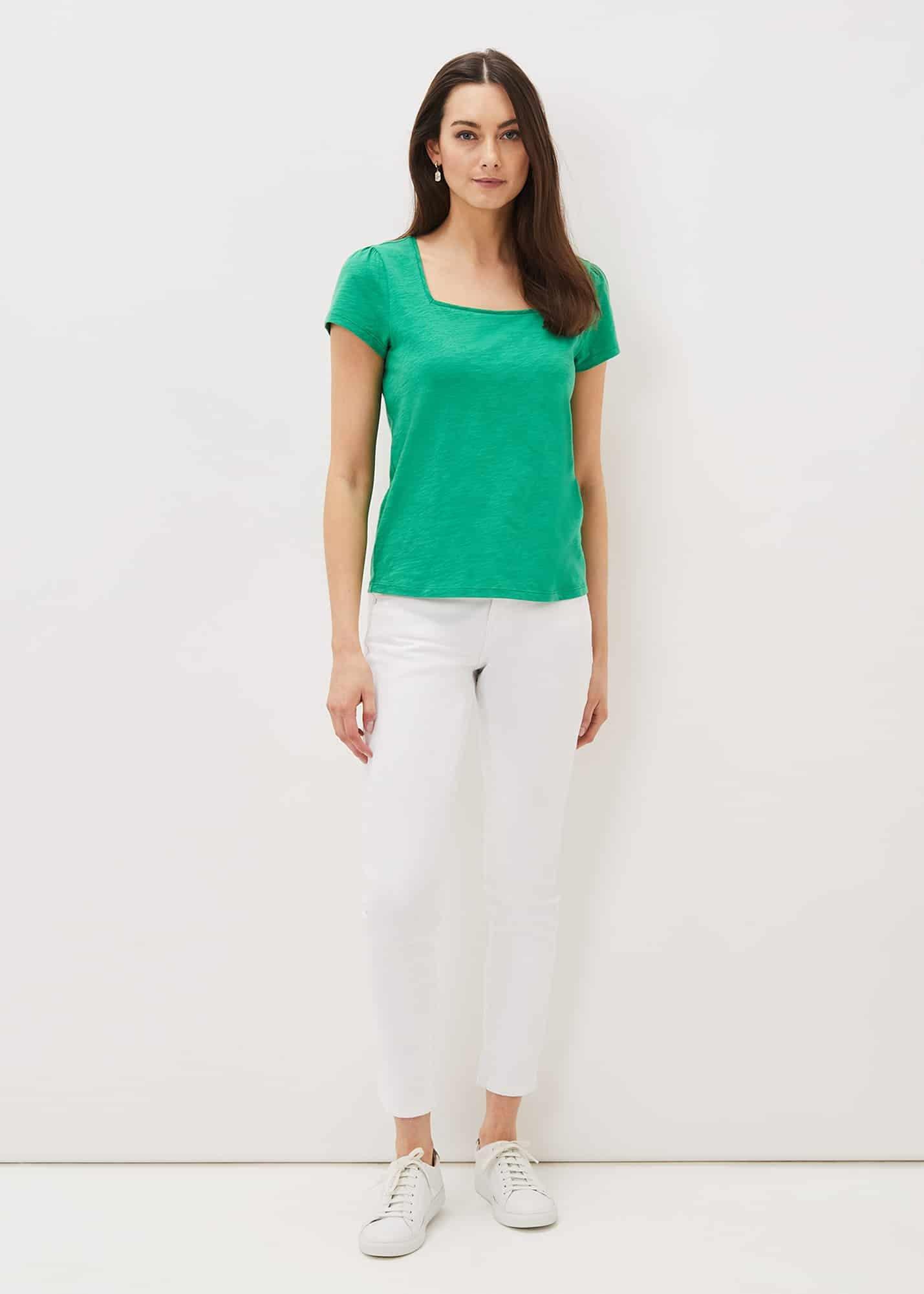 Elspeth Cotton Square Neck Top