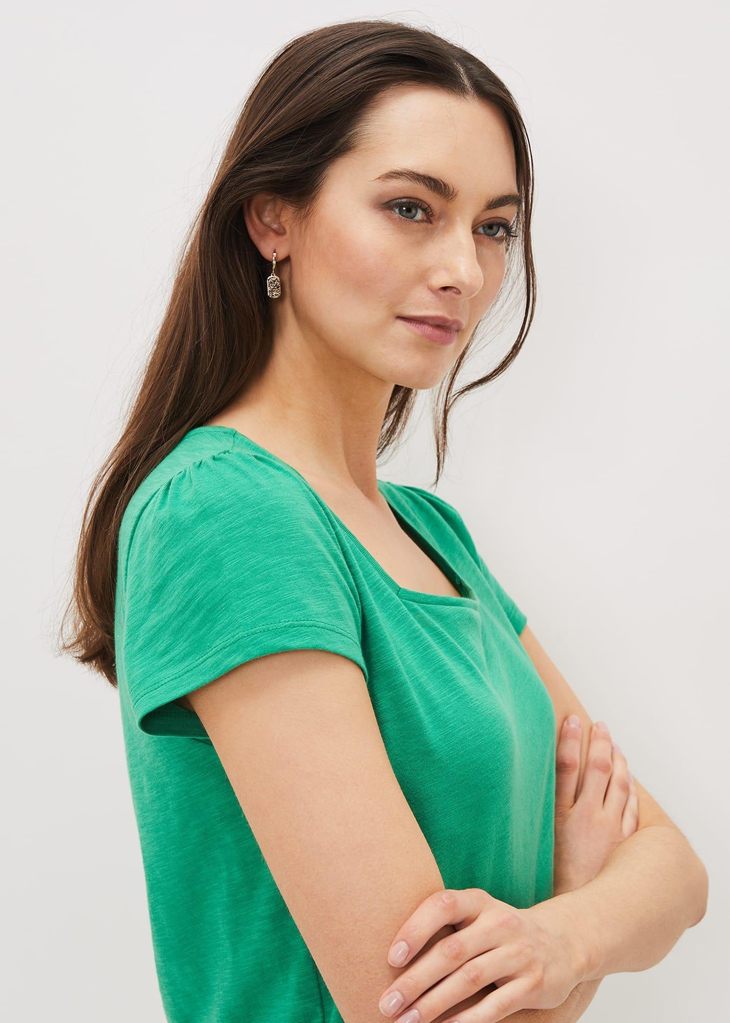 Elspeth Cotton Square Neck Top