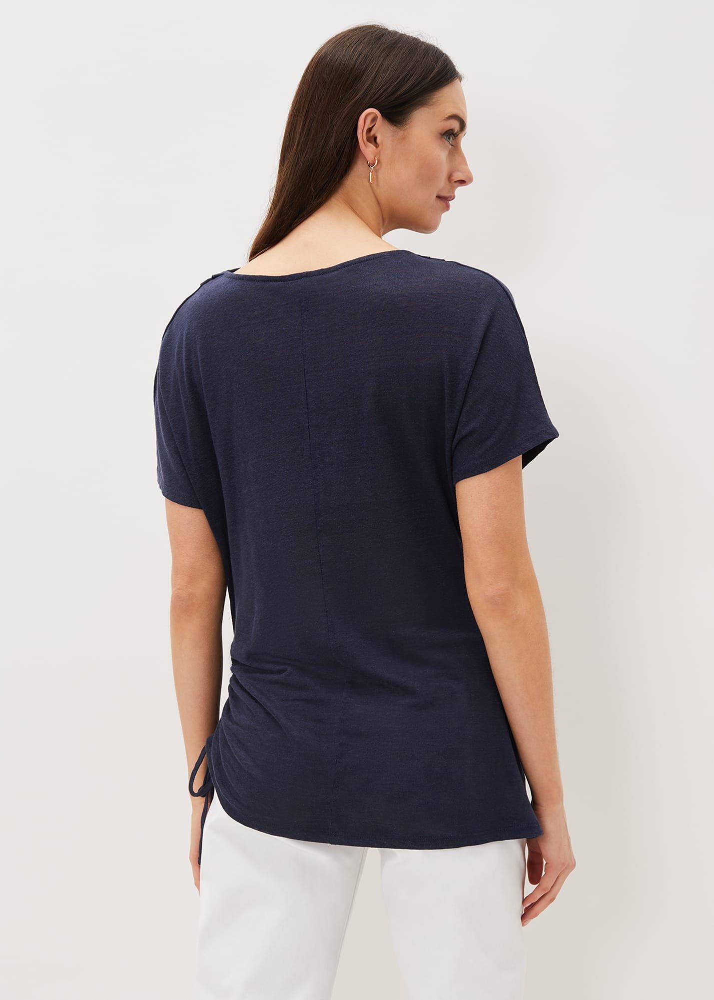 Lea Longline Ruched Linen Top