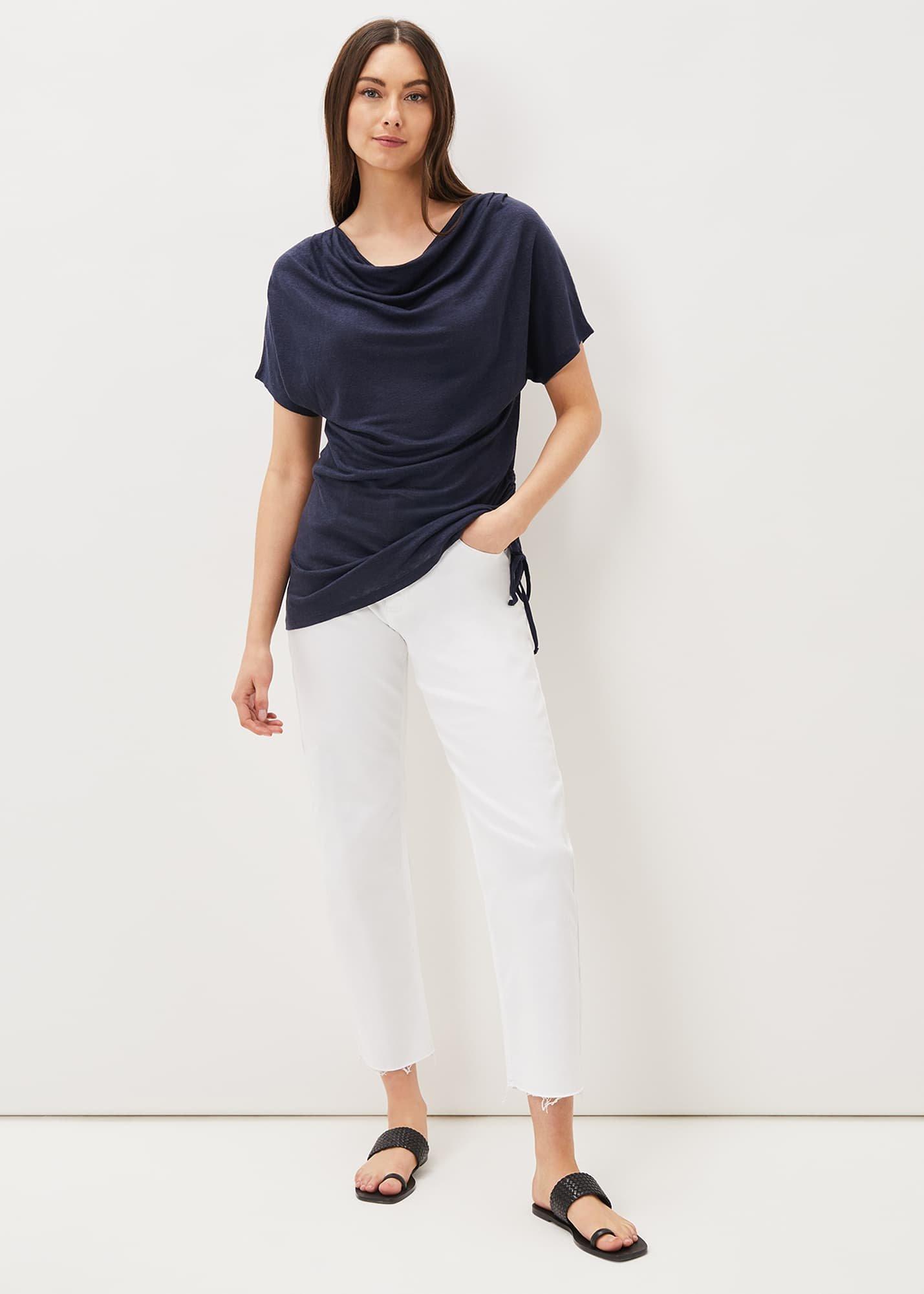 Lea Longline Ruched Linen Top
