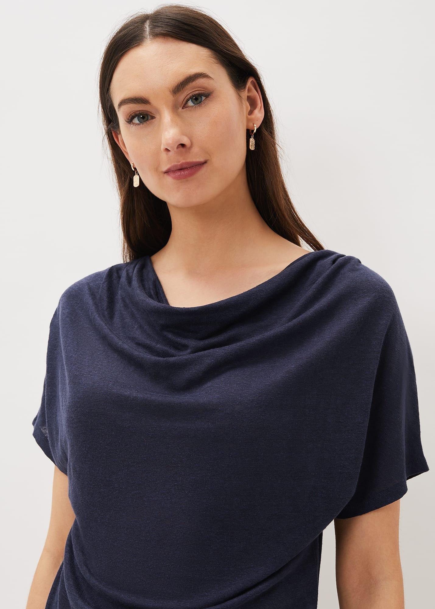 Lea Longline Ruched Linen Top