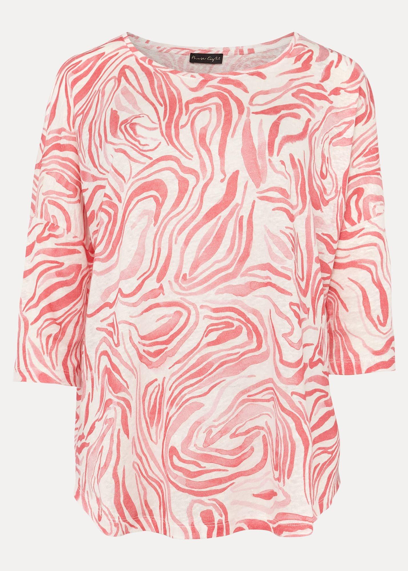 Moire Linen Print Top