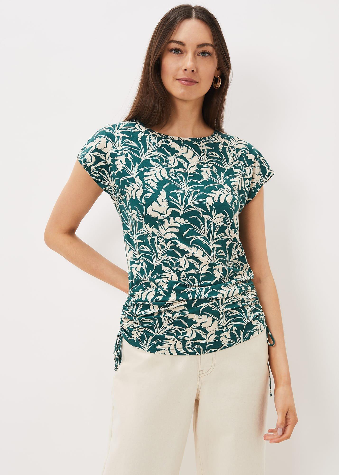 Lissa Leaf Print Top