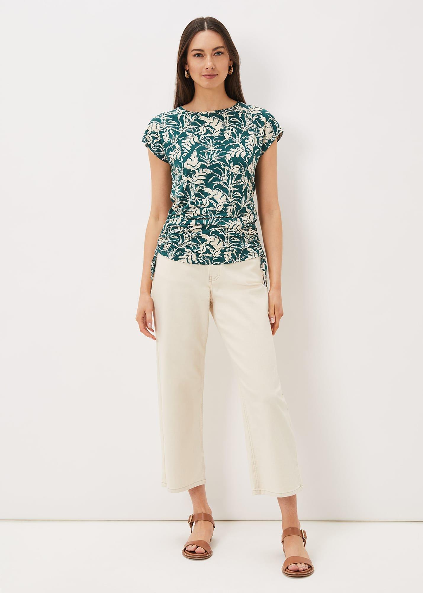 Lissa Leaf Print Top