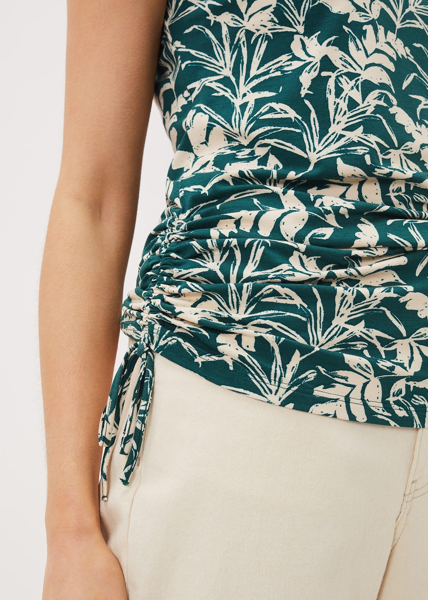 Lissa Leaf Print Top