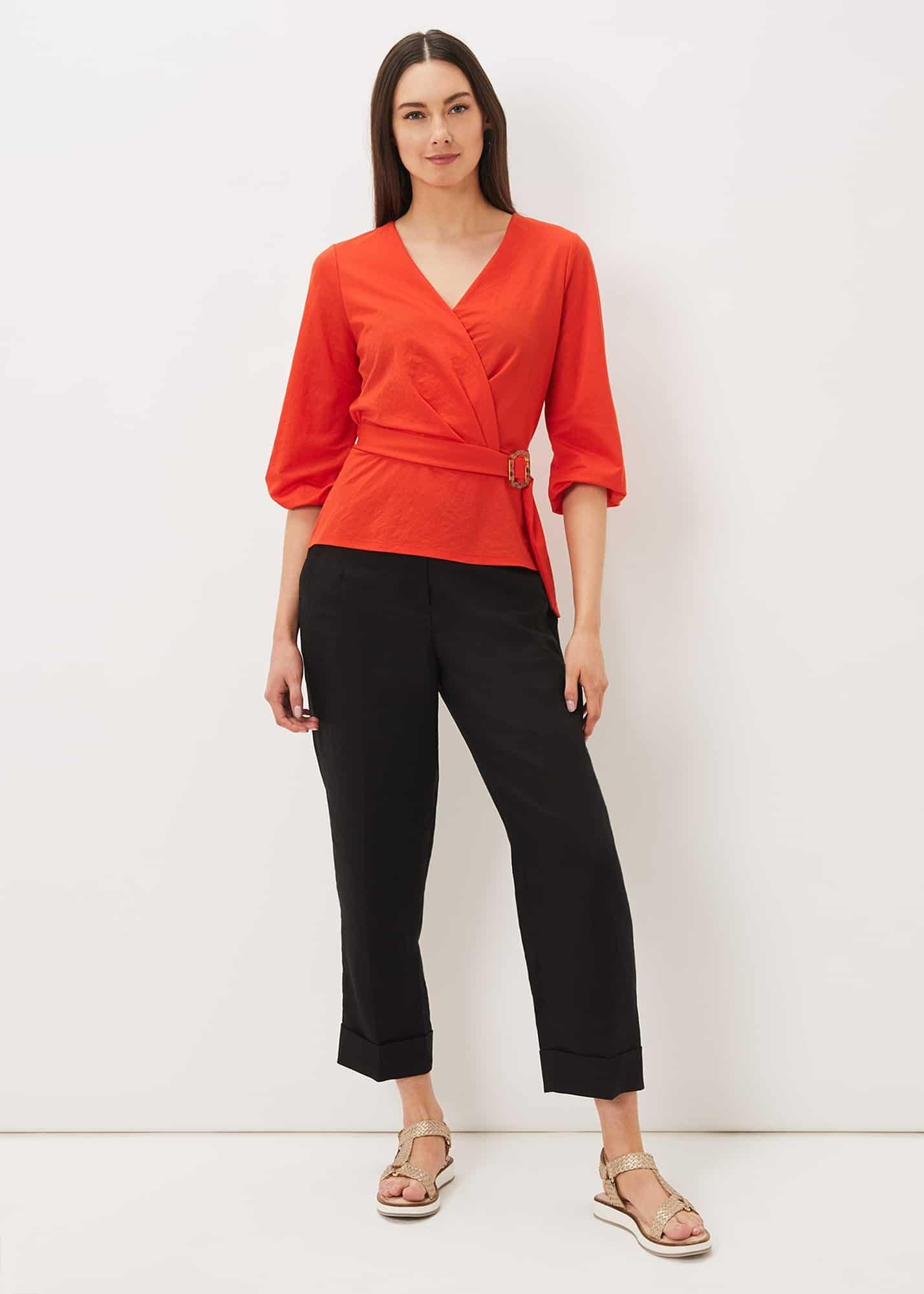 Brigitte Wrap Buckle Top