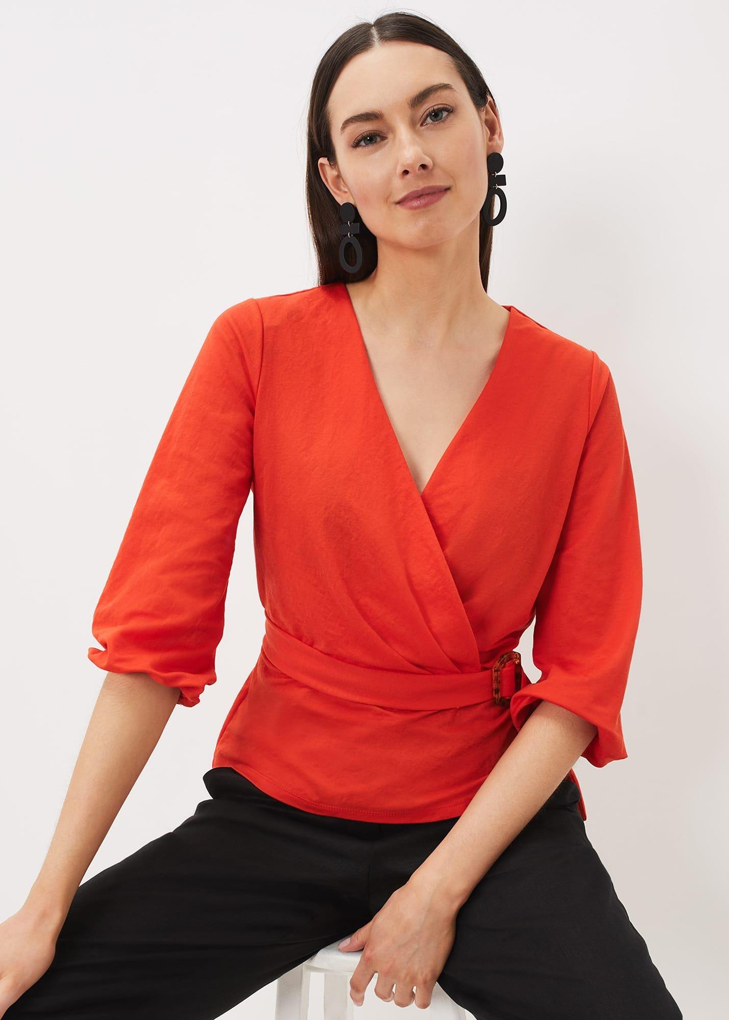 Brigitte Wrap Buckle Top
