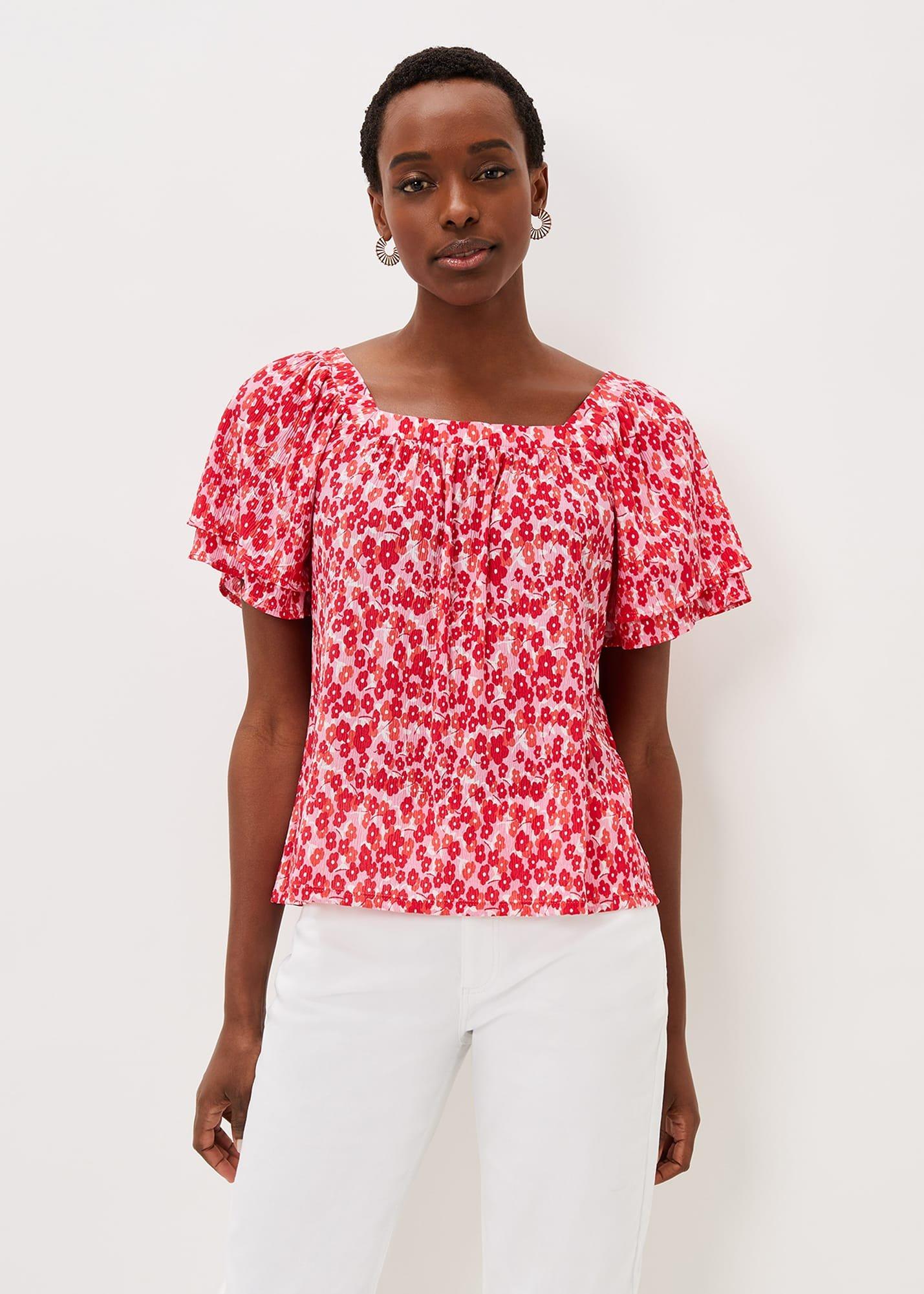 Saffy Floral Square Neck Top