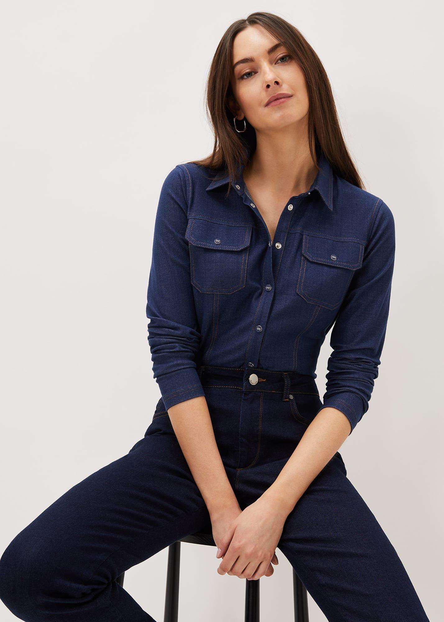 Katheryn Denim Jersey Shirt