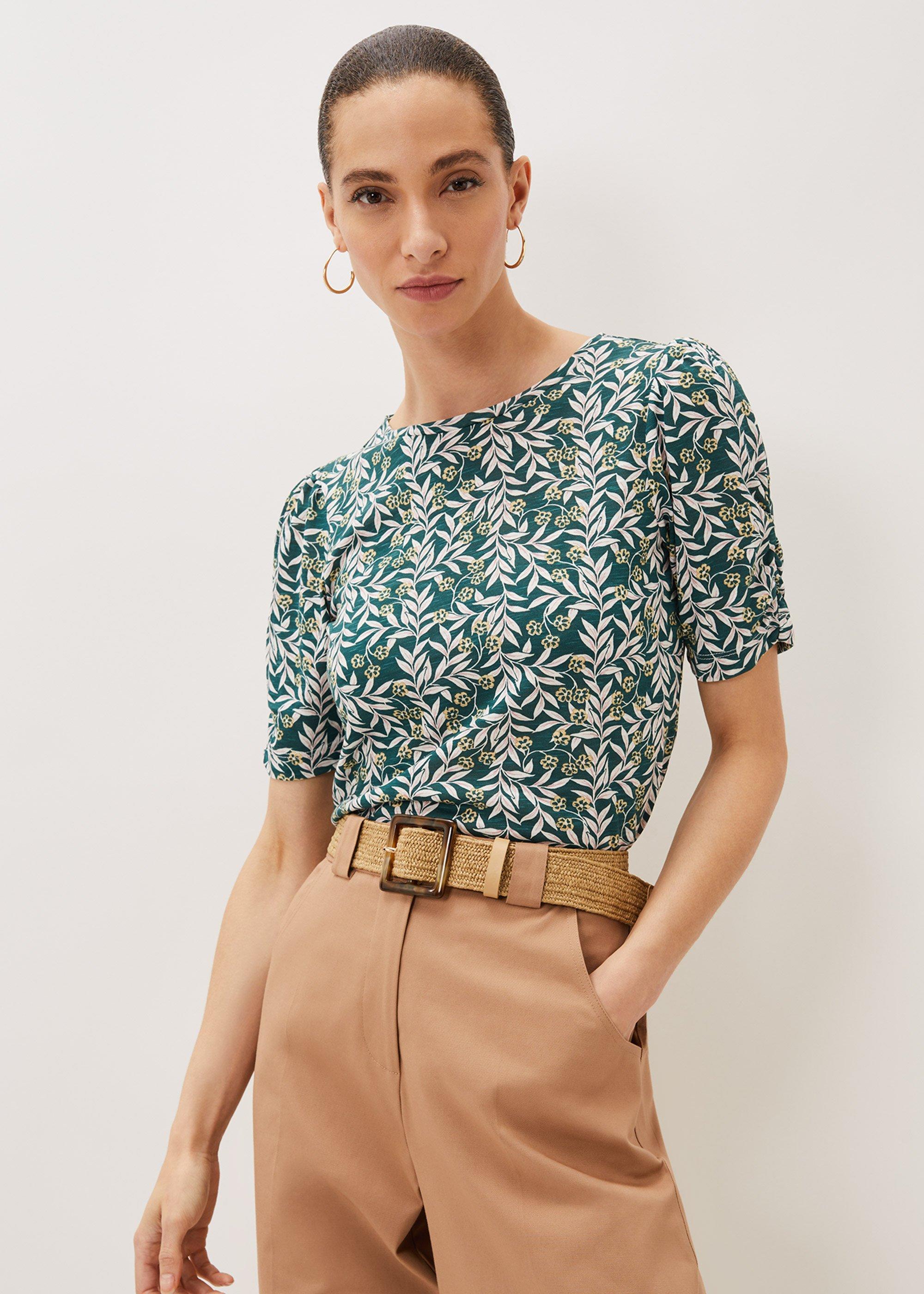 Poppie Leaf Print Top