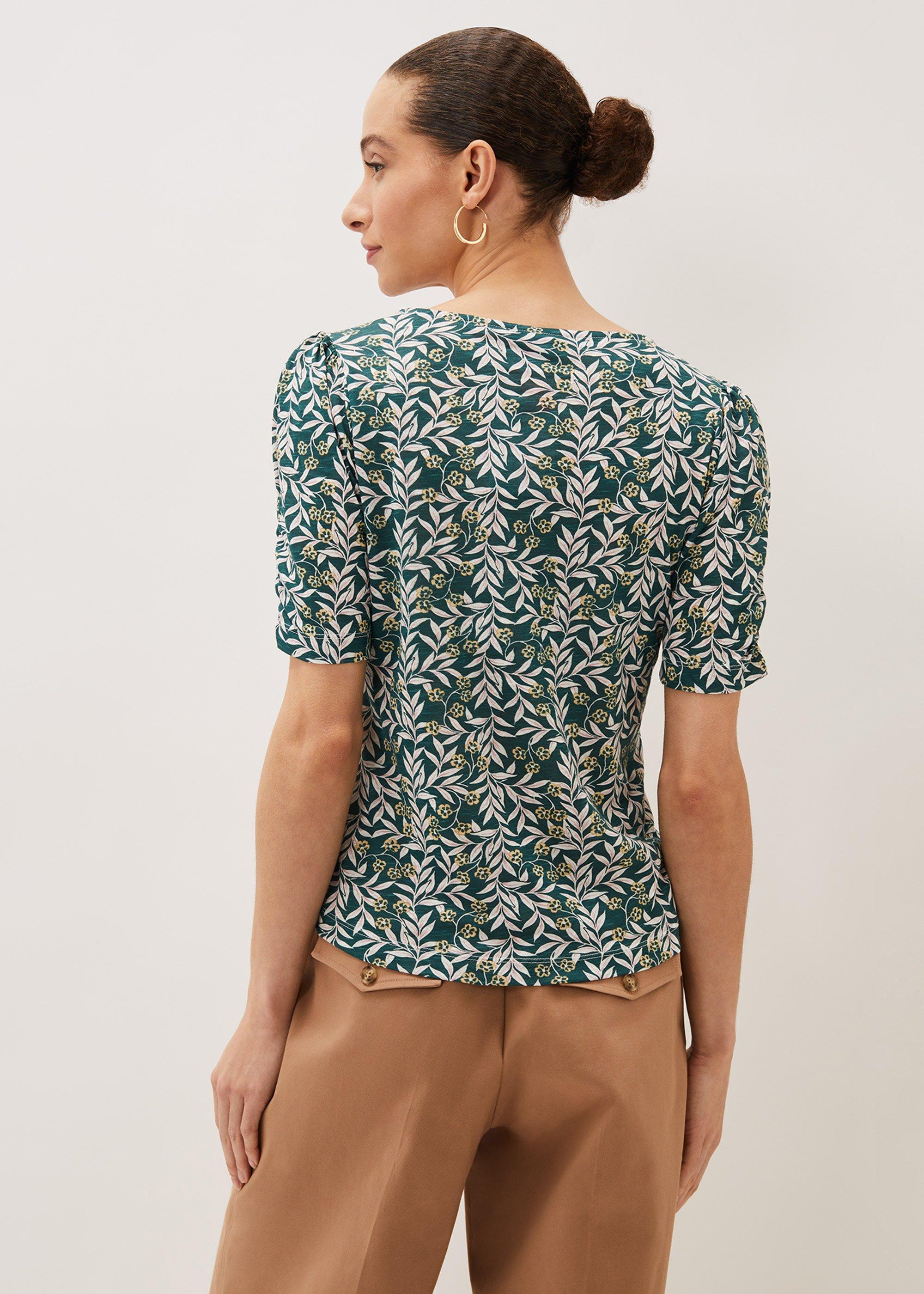 Poppie Leaf Print Top