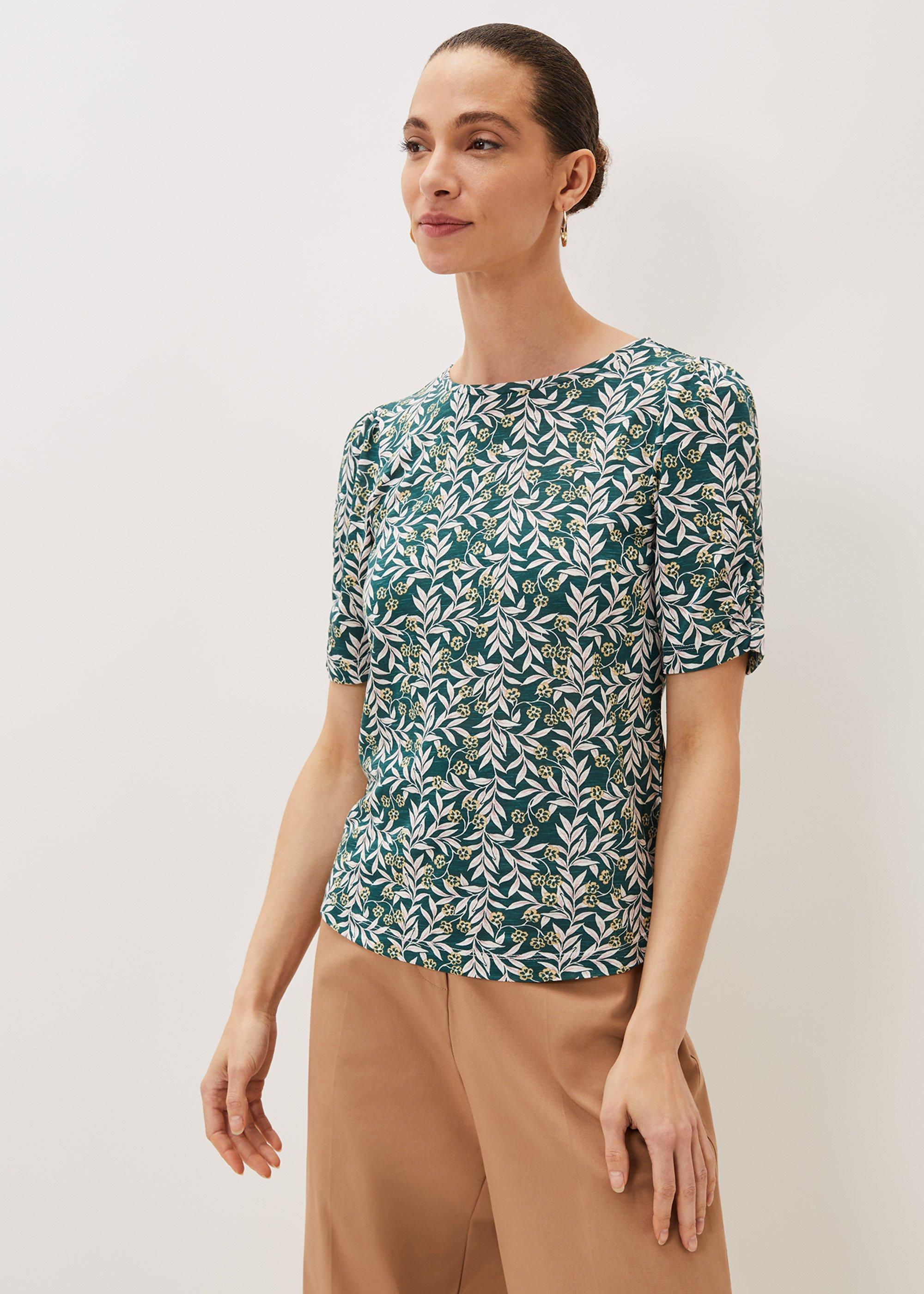 Poppie Leaf Print Top