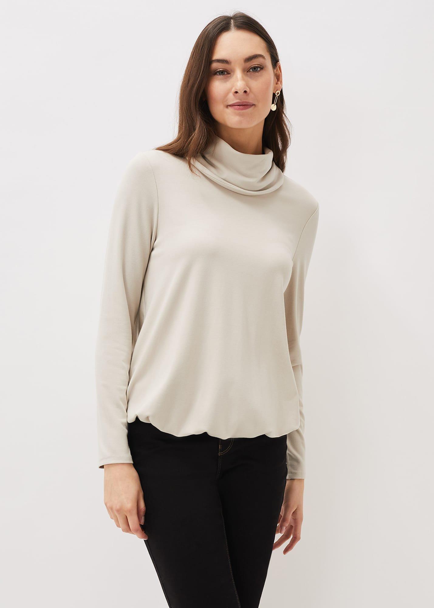 Elia Cowl Neck Blouson Top