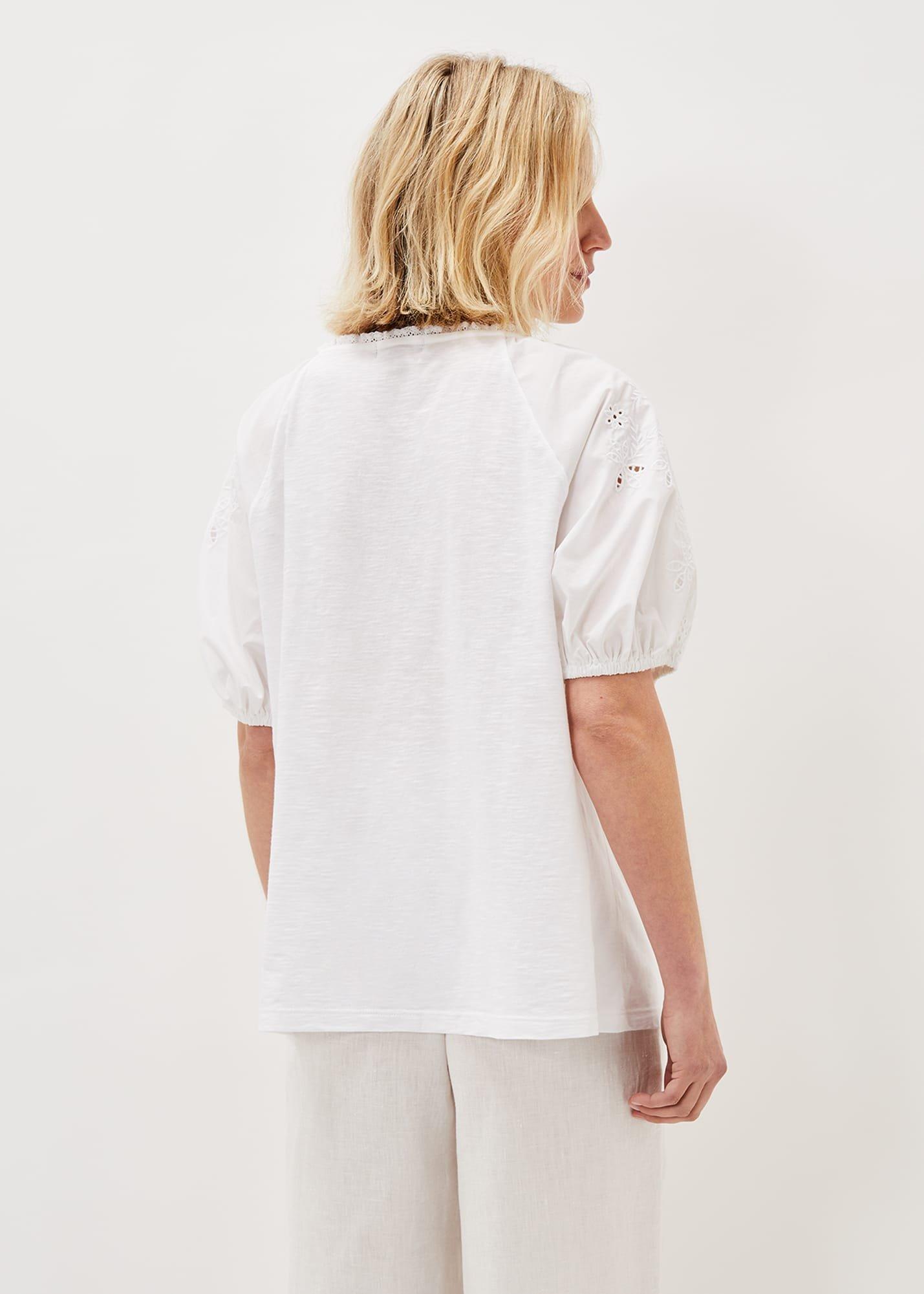 Floella Embroidered Sleeve Jersey Top