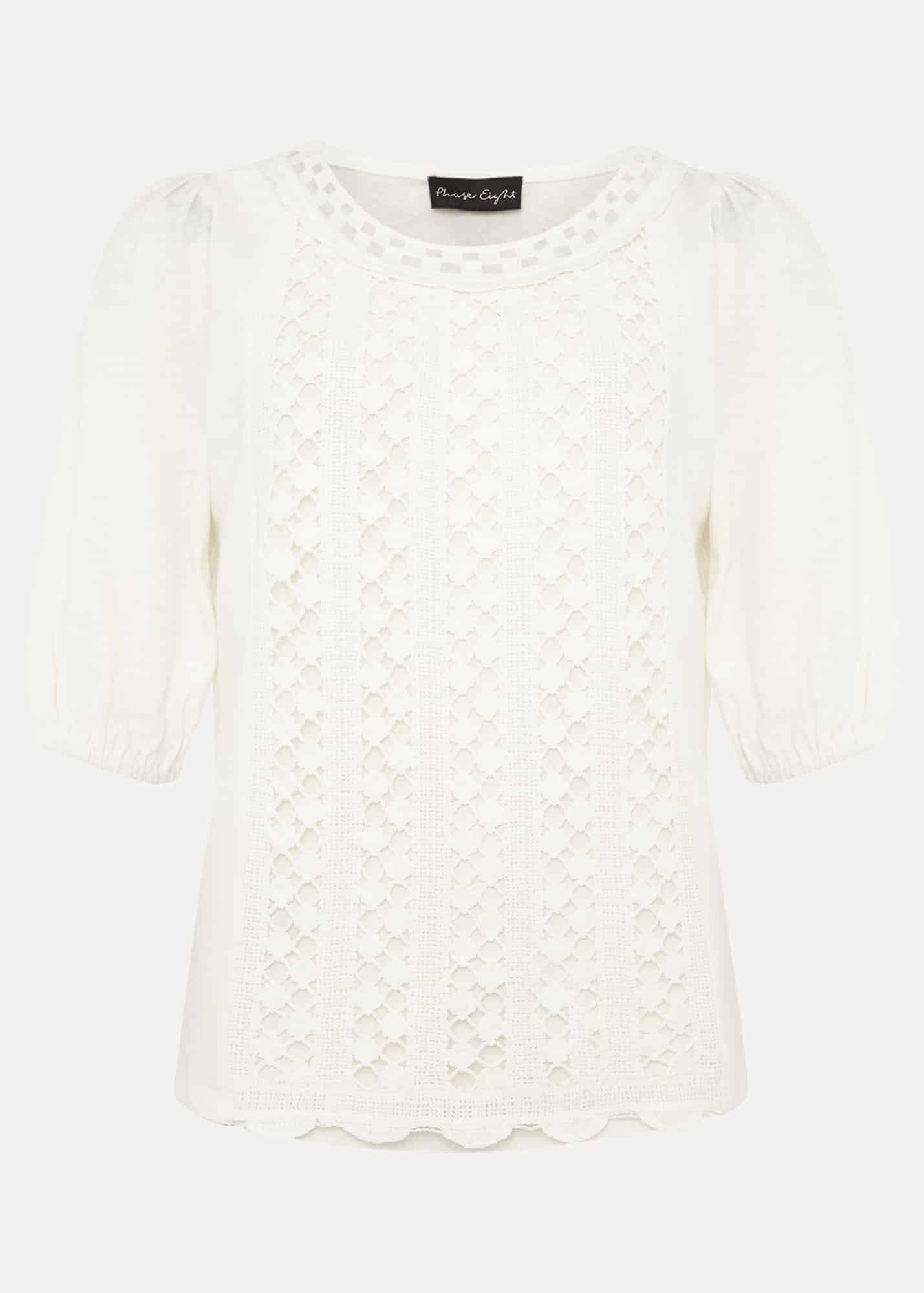 Jillian Crochet Front Slub Top