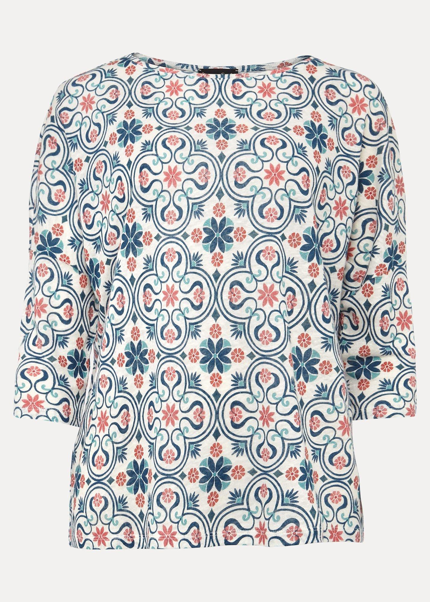 Hadleigh Tile Linen Print Top