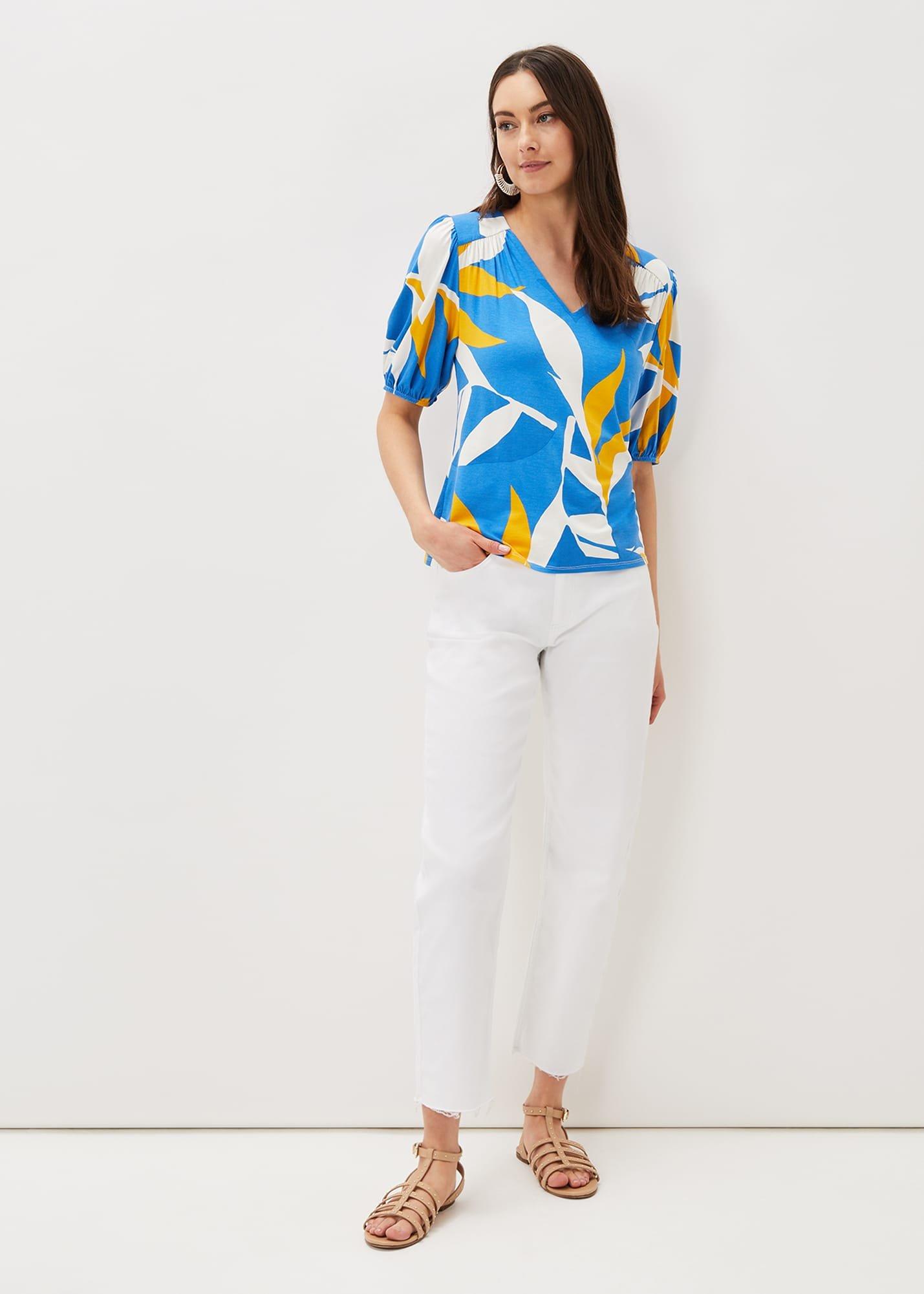 Izzey Leaf Print Top