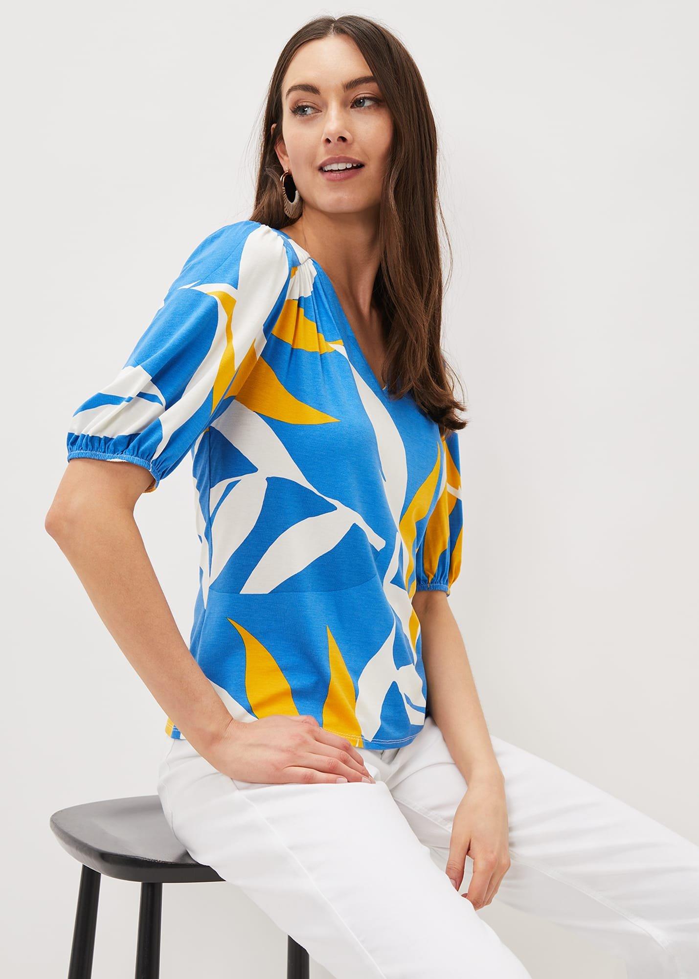 Izzey Leaf Print Top